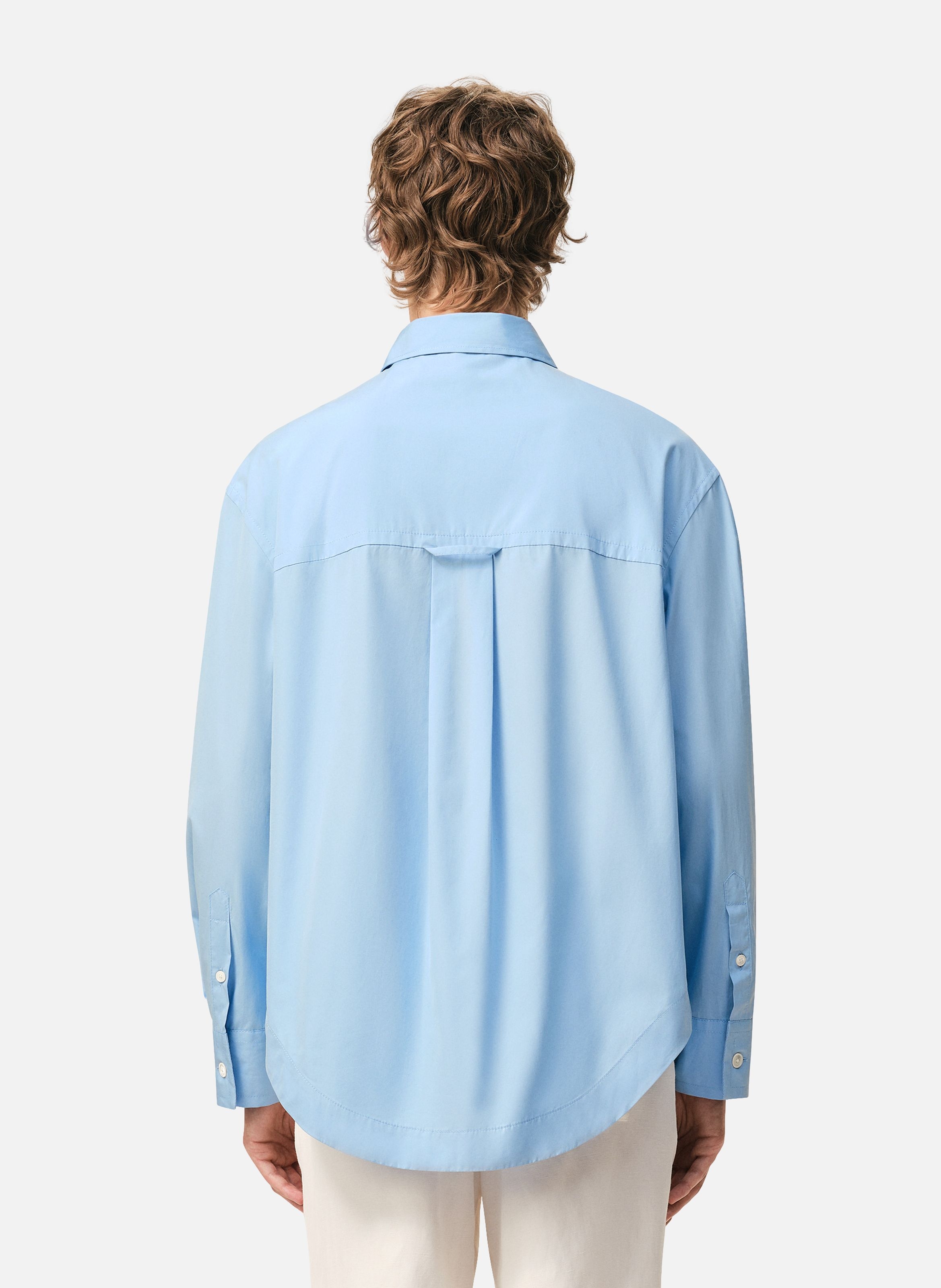 Chemise large col en pointe ami de coeur unisexe en coton AMI PARIS Bleu