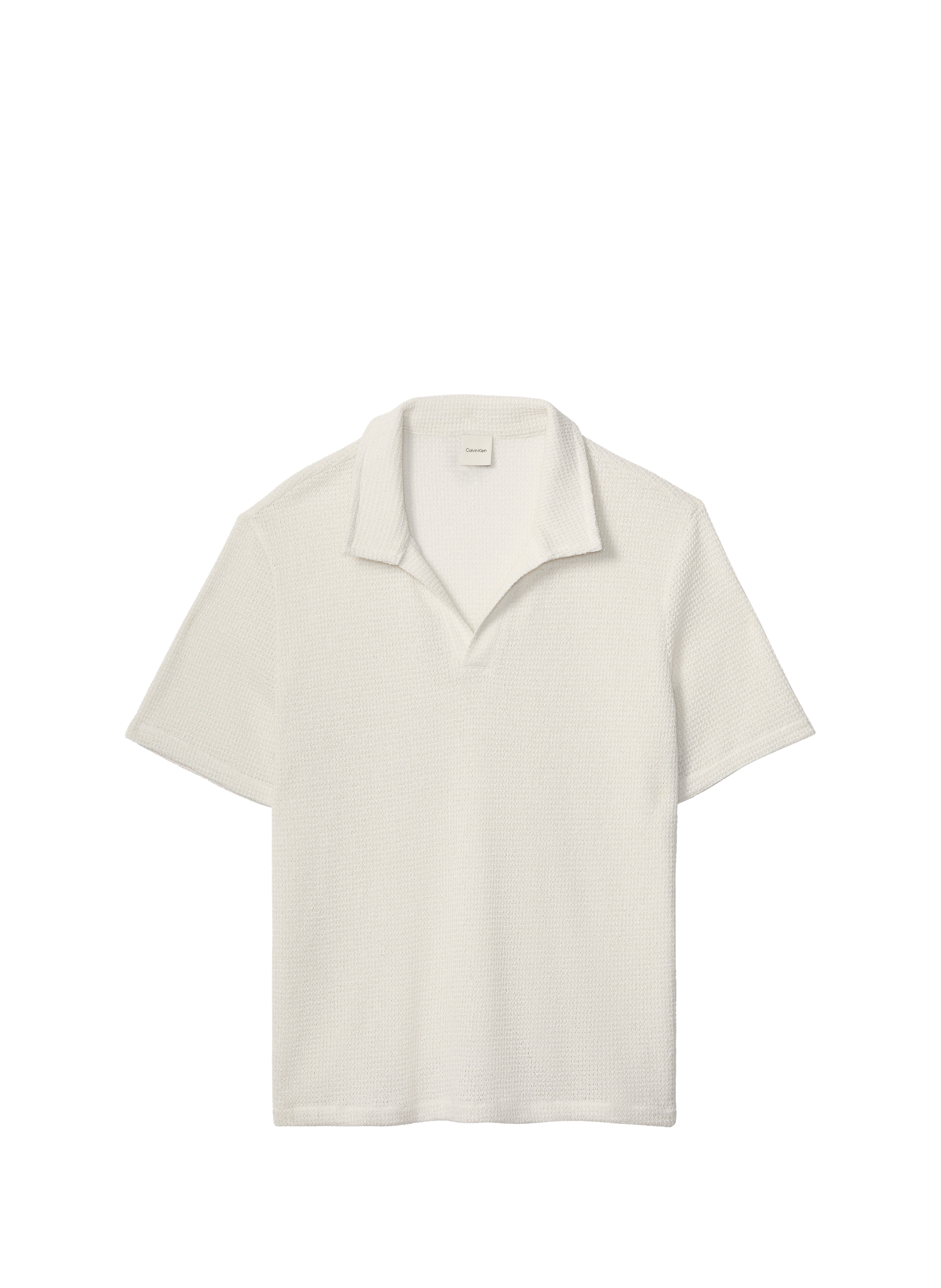 Polo droit manches courtes texturé CALVIN KLEIN Beige
