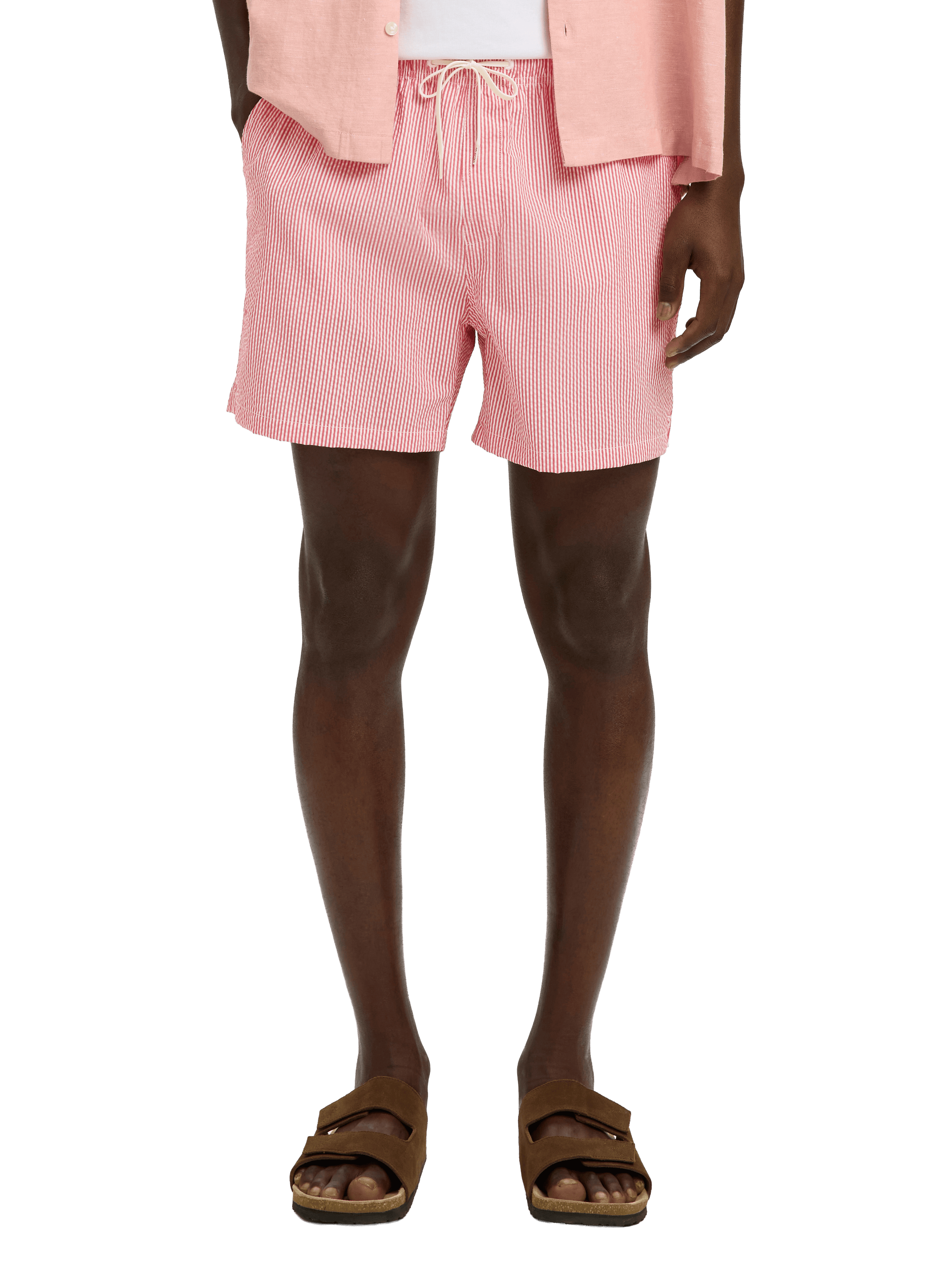 Striped swim shorts SELECTED Pink