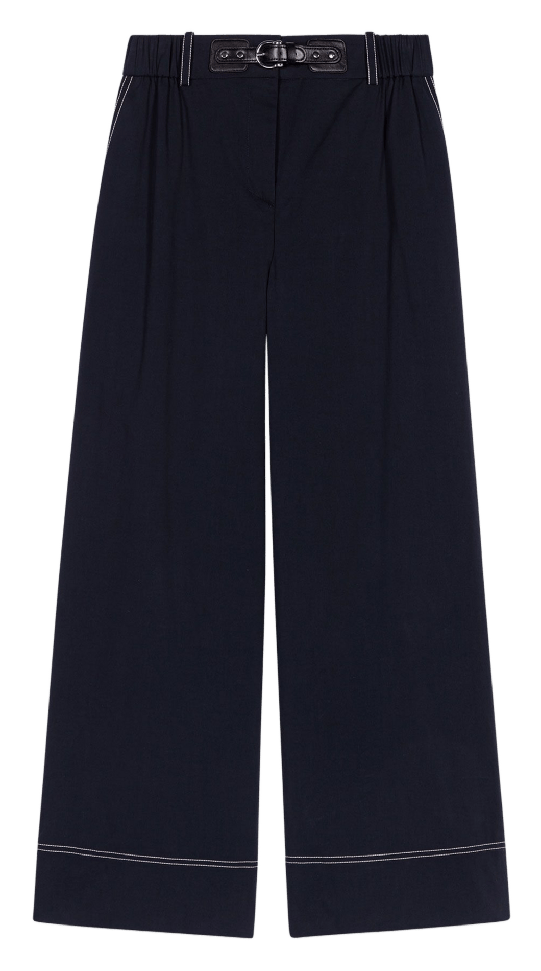 Pantalon large en coton mélangé MAJE Bleu