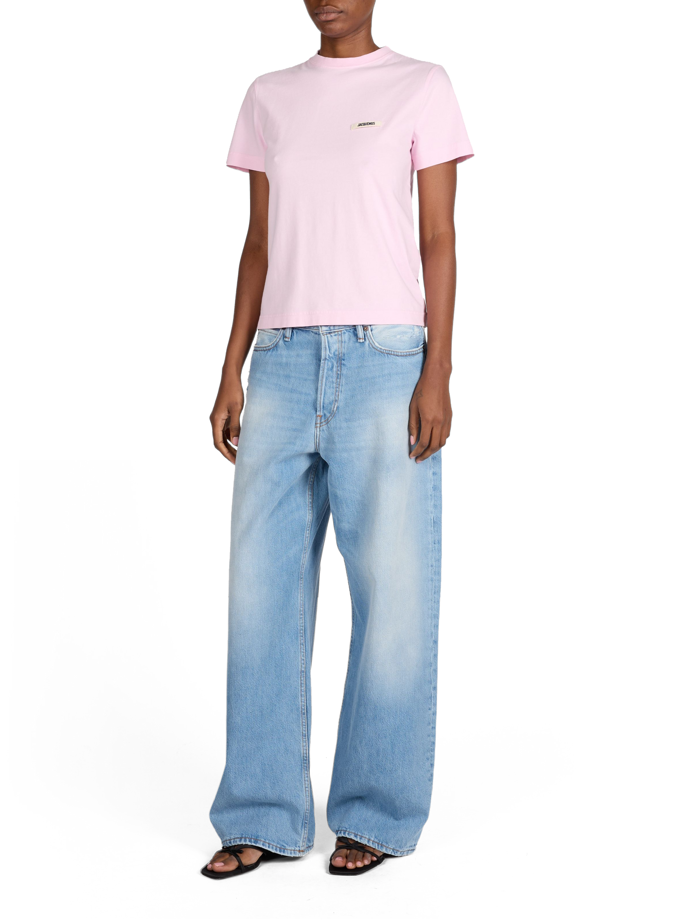 T-shirt droit Gros Grain en coton JACQUEMUS Rose