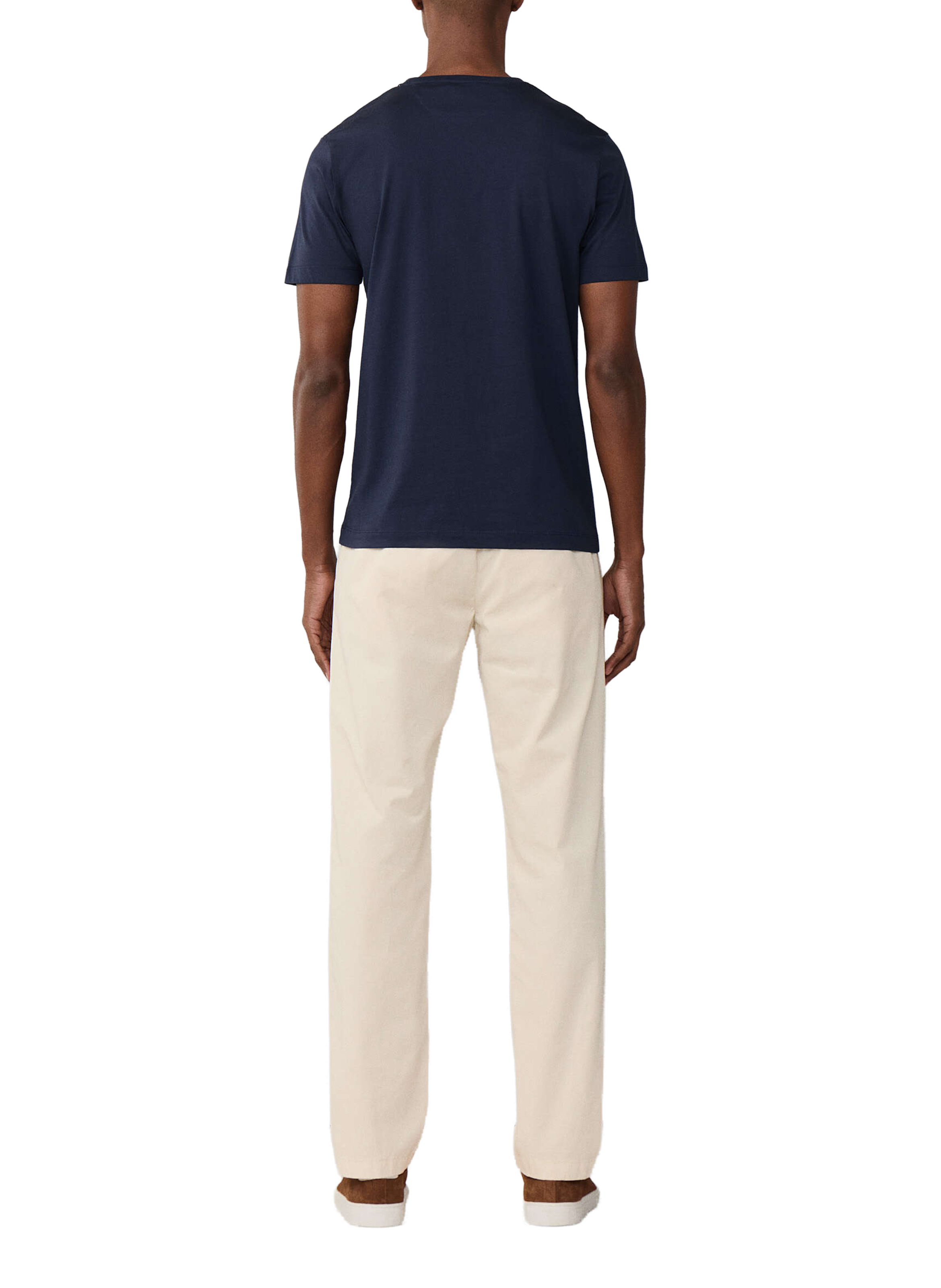 Round neck cotton brand t-shirt FACONNABLE Blue