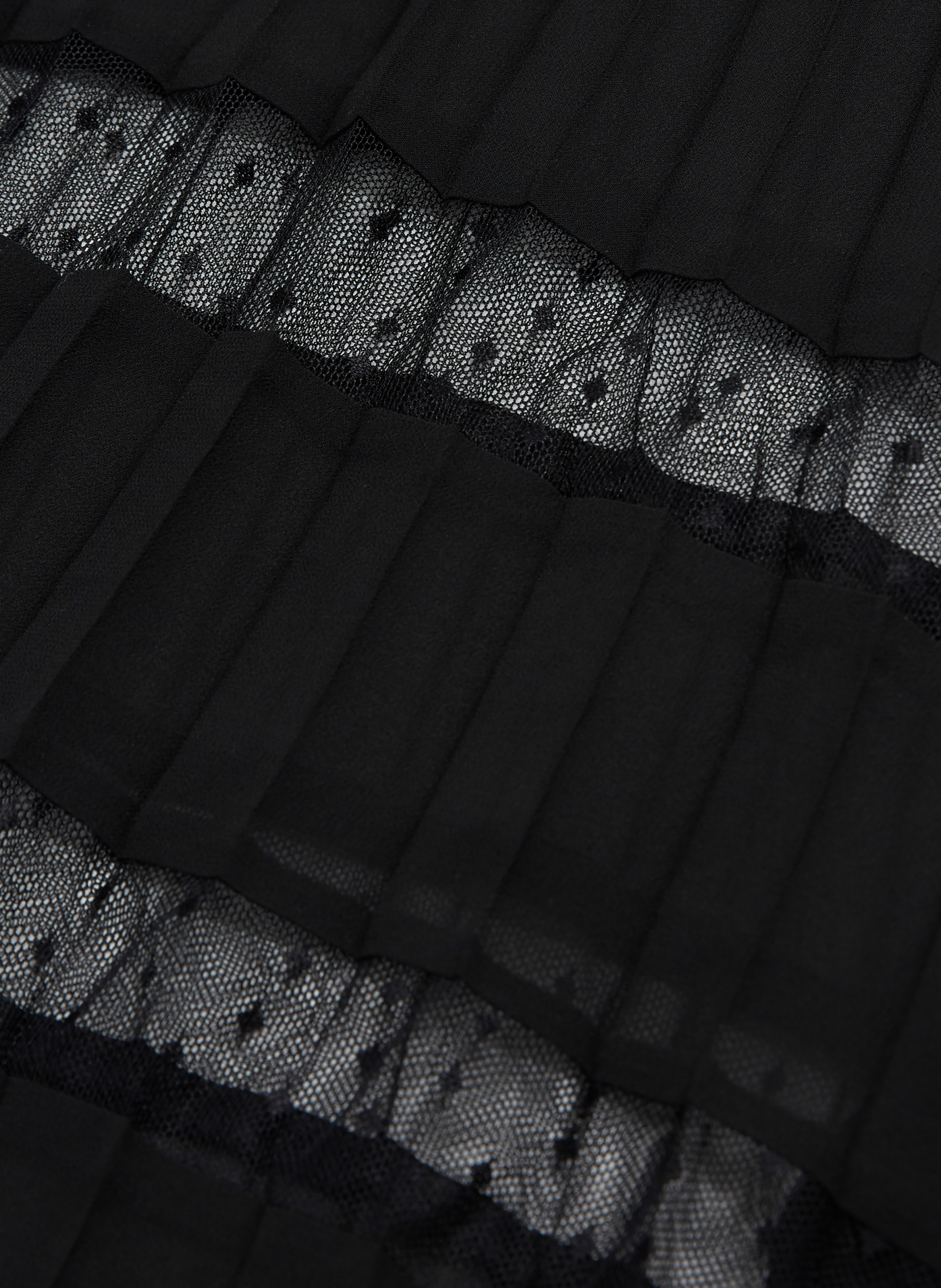 Robe longue plissée avec plumetis THE KOOPLES Noir