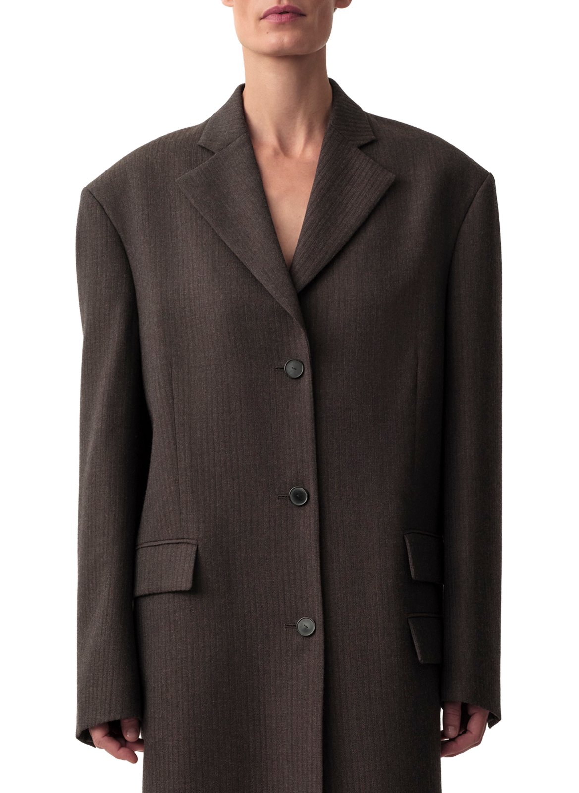 Manteau long en laine Calvin Klein Collection Marron