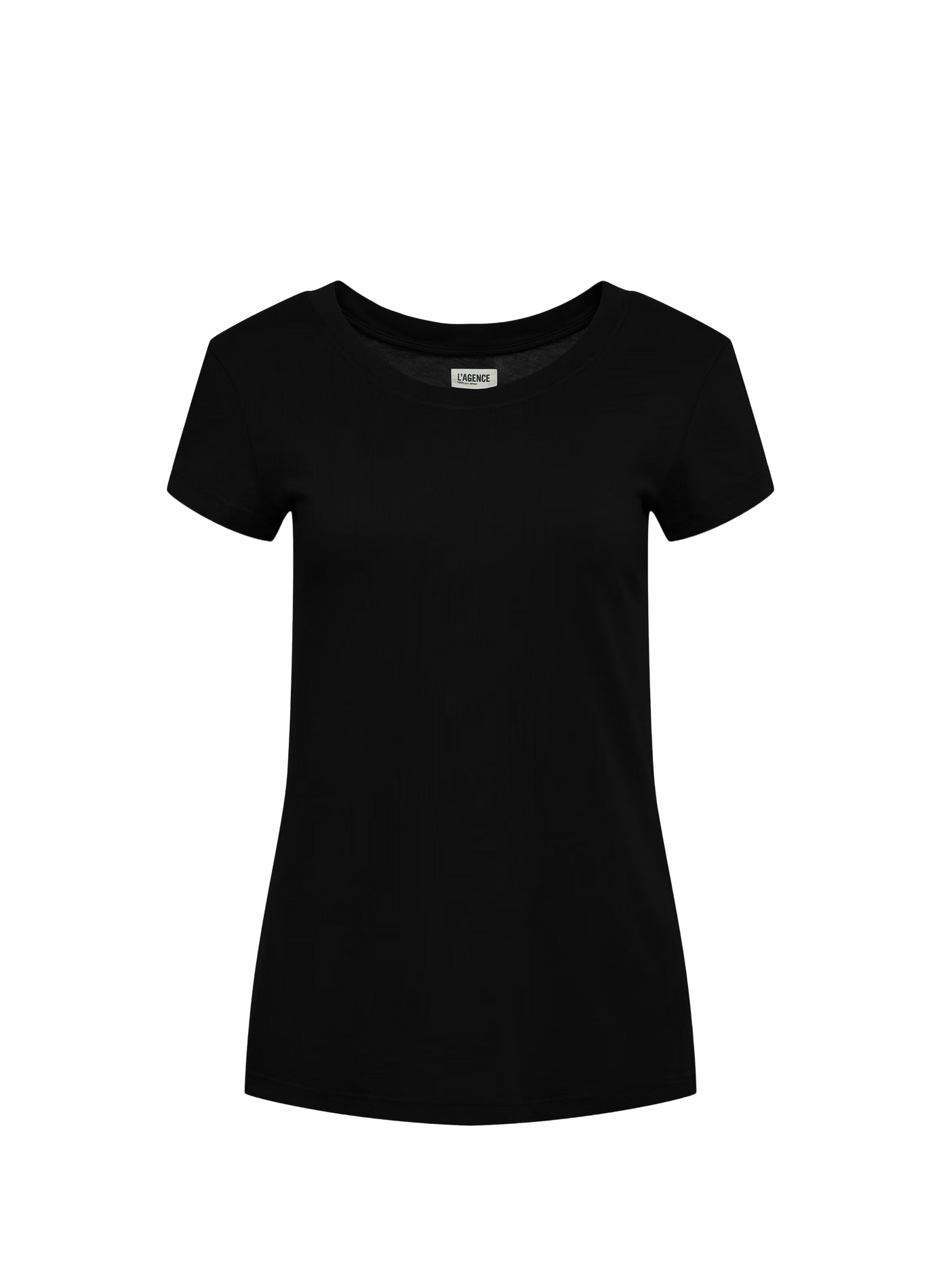 Cotton scoop neck t-shirt L'AGENCE Beige