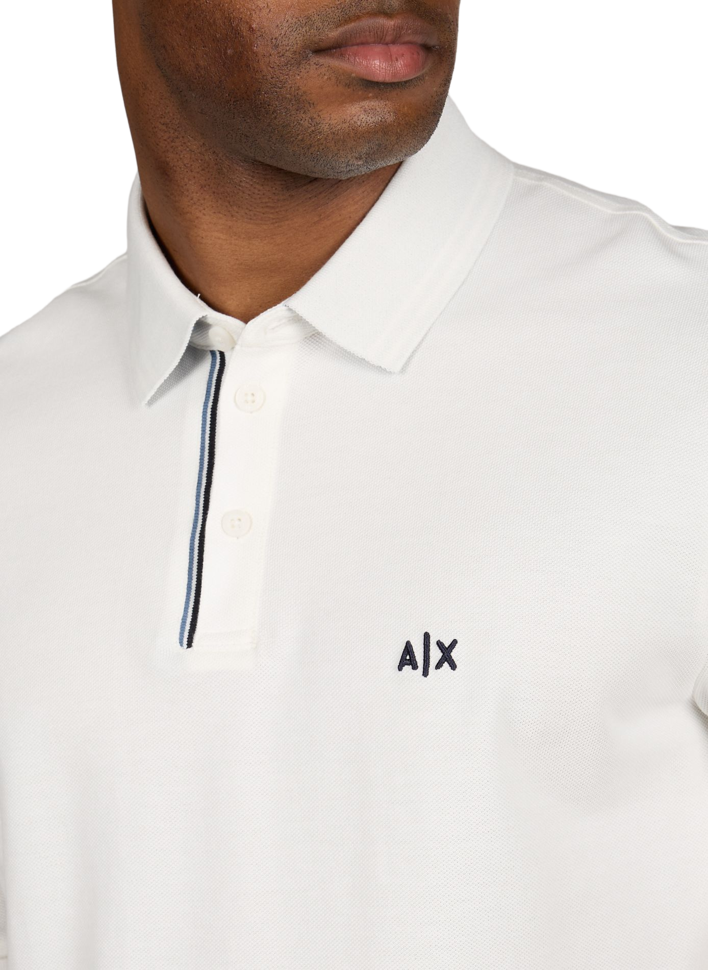 Short-sleeved cotton polo shirt with logo ARMANI EXCHANGE White