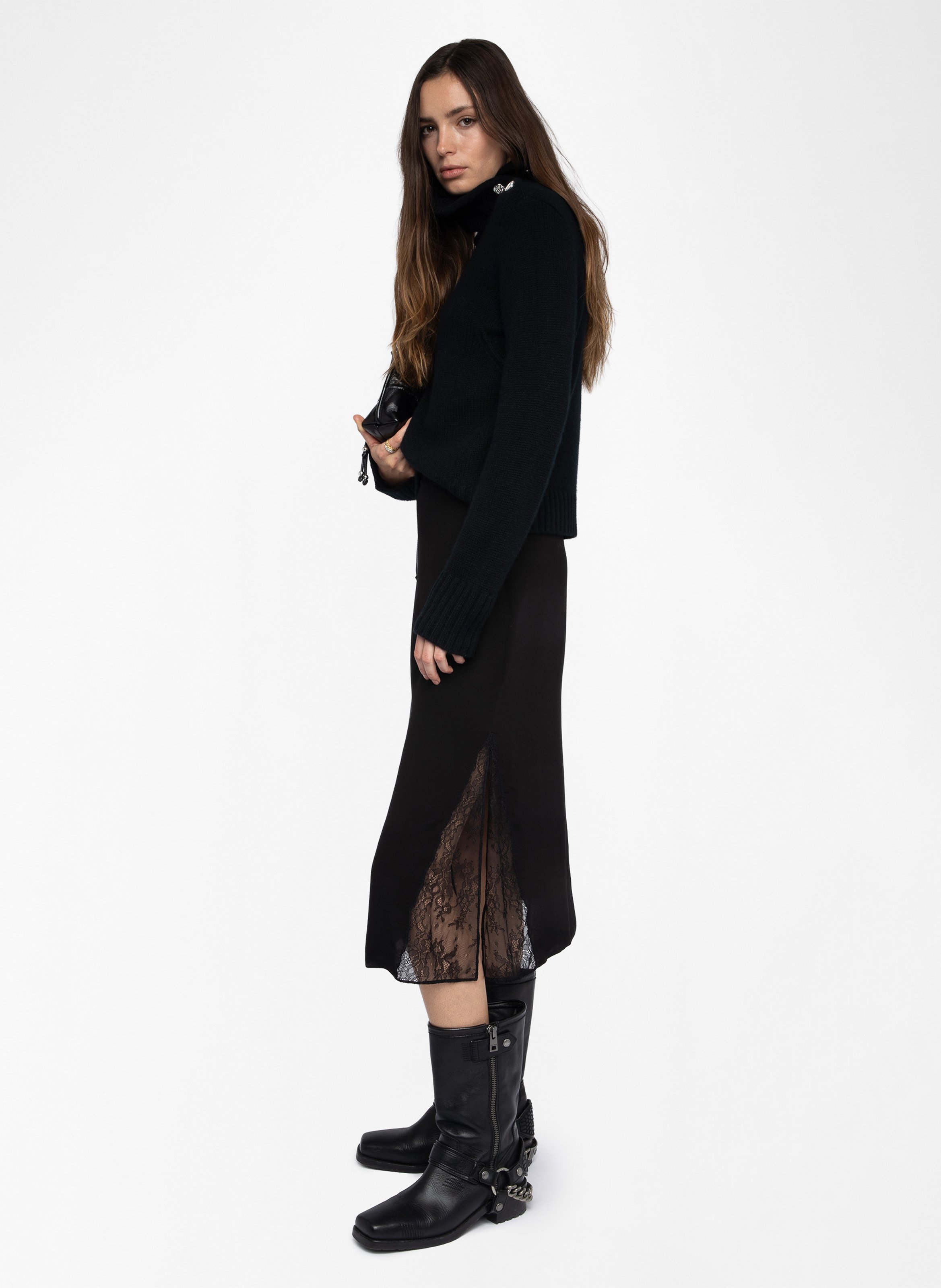 Jupe midi droite jayla ZADIG&VOLTAIRE Noir