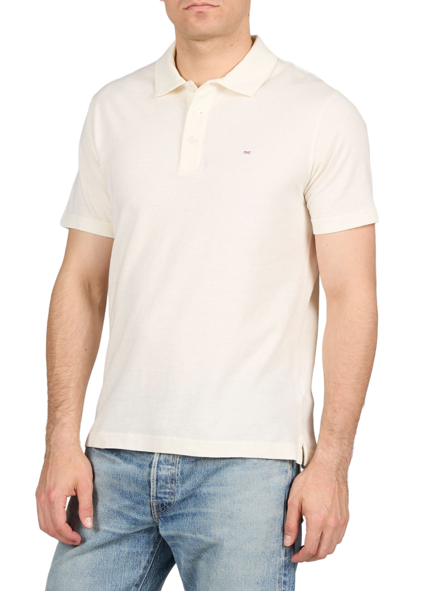 Polo à manches courtes en coton et lin EDEN PARK Beige