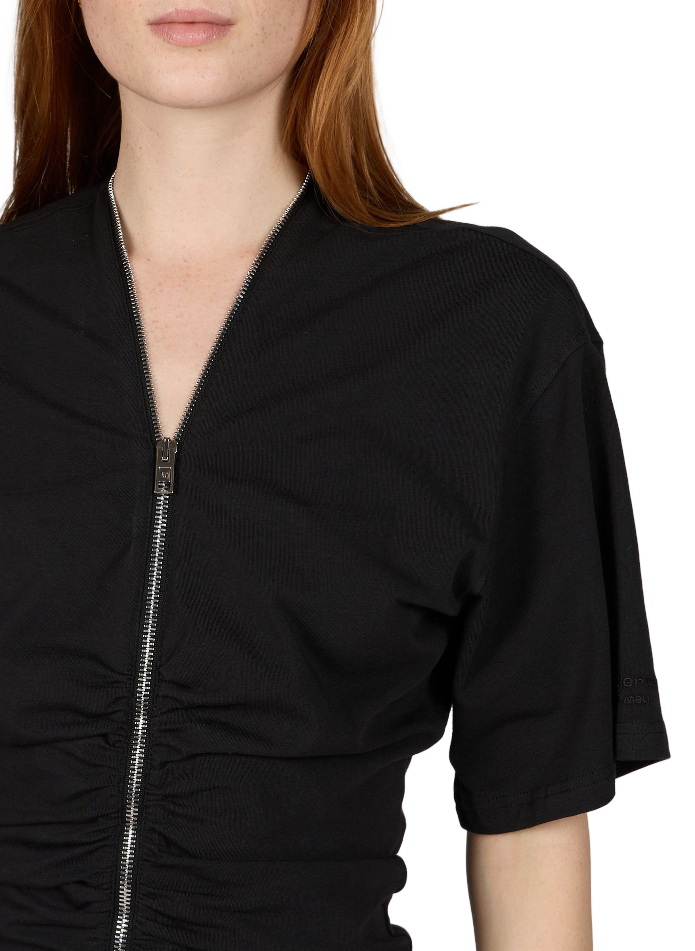 Robe courte zippée en coton mélangé ALEXANDER WANG Noir