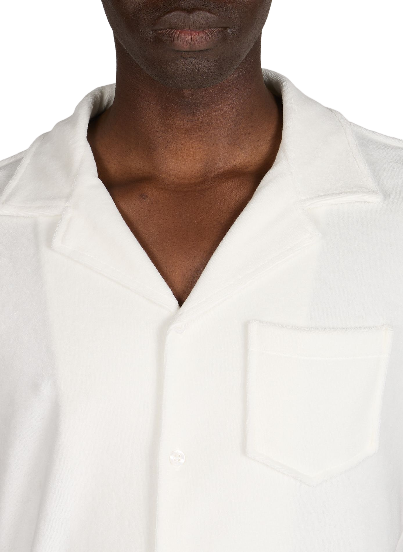 Chemise en tissu éponge de coton mélangé AURELIEN Blanc