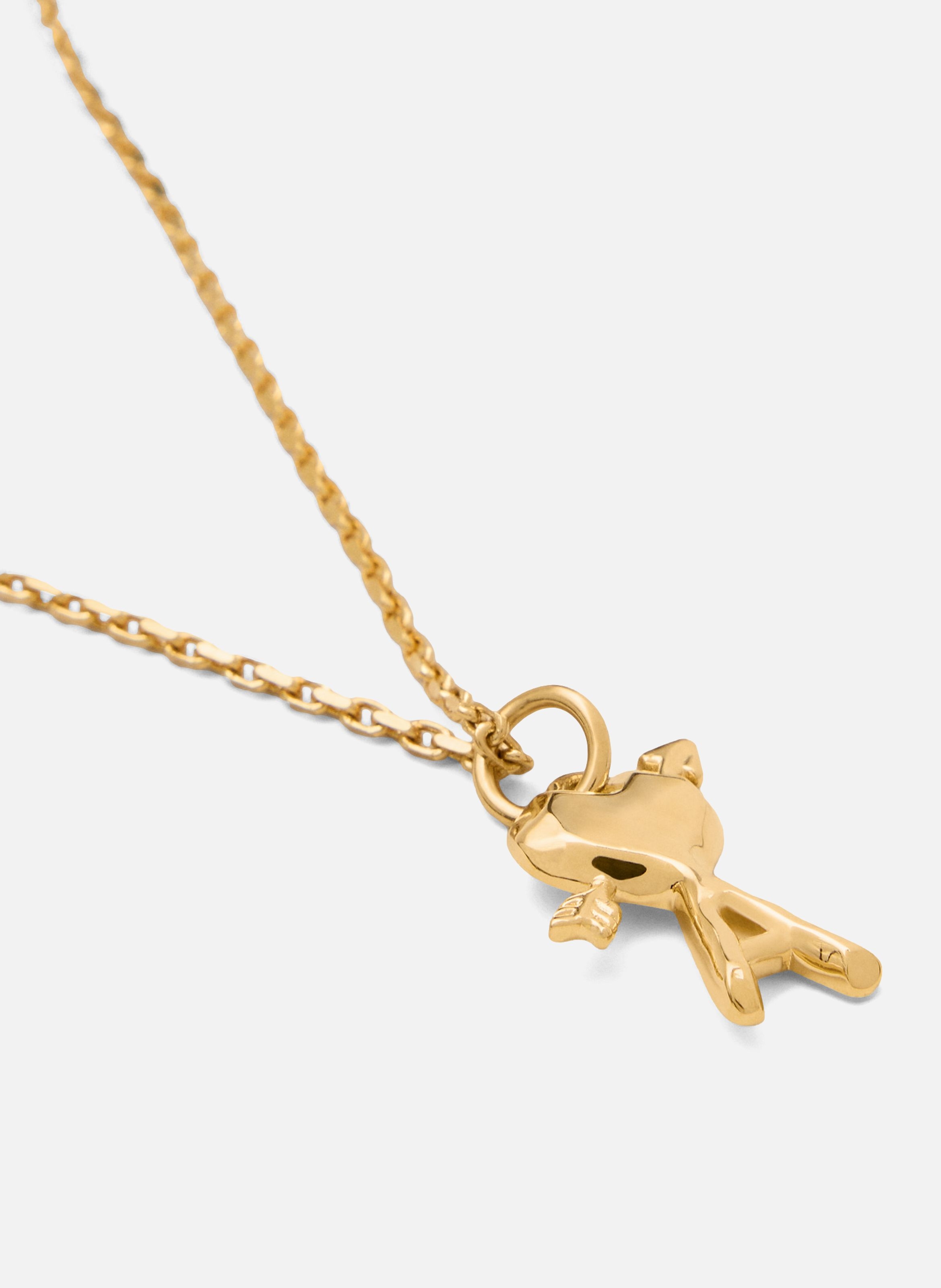 Collier ami de coeur flèche martelé unisexe en laiton AMI PARIS Jaune