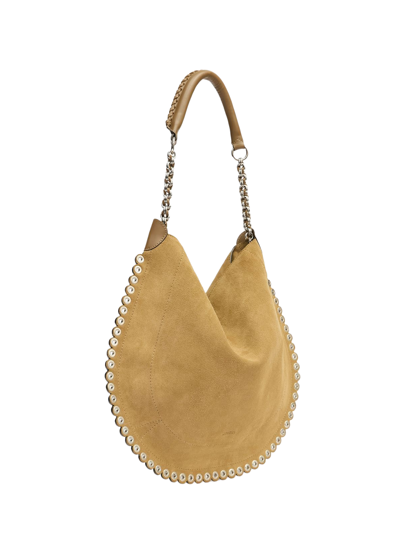 Oskan Hobo Soft Chain Bag in Suede Leather ISABEL MARANT Beige