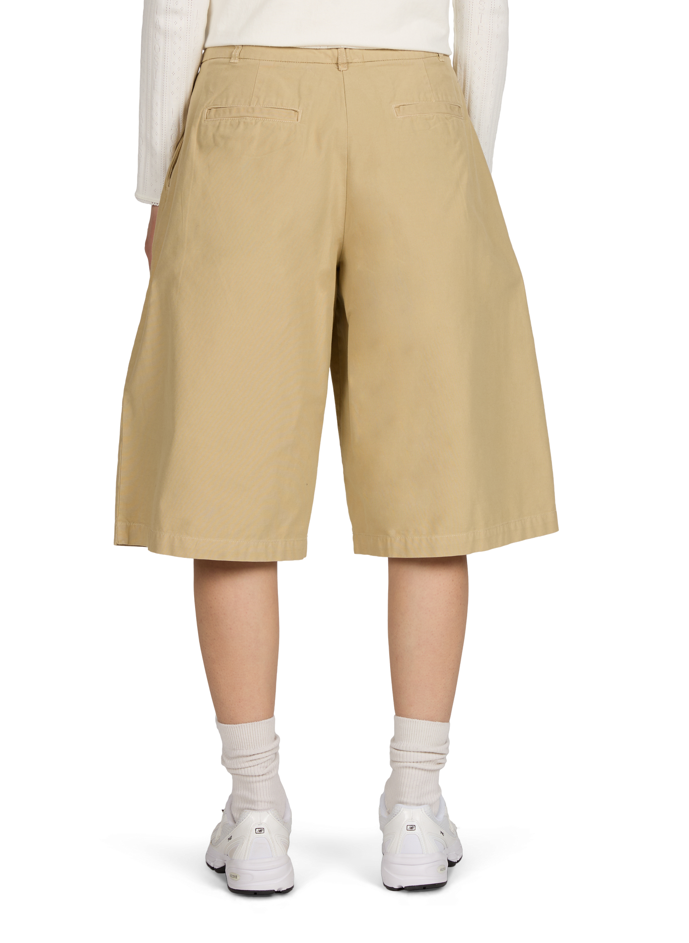 Bermuda taille haute à pinces uni BELLEROSE Beige