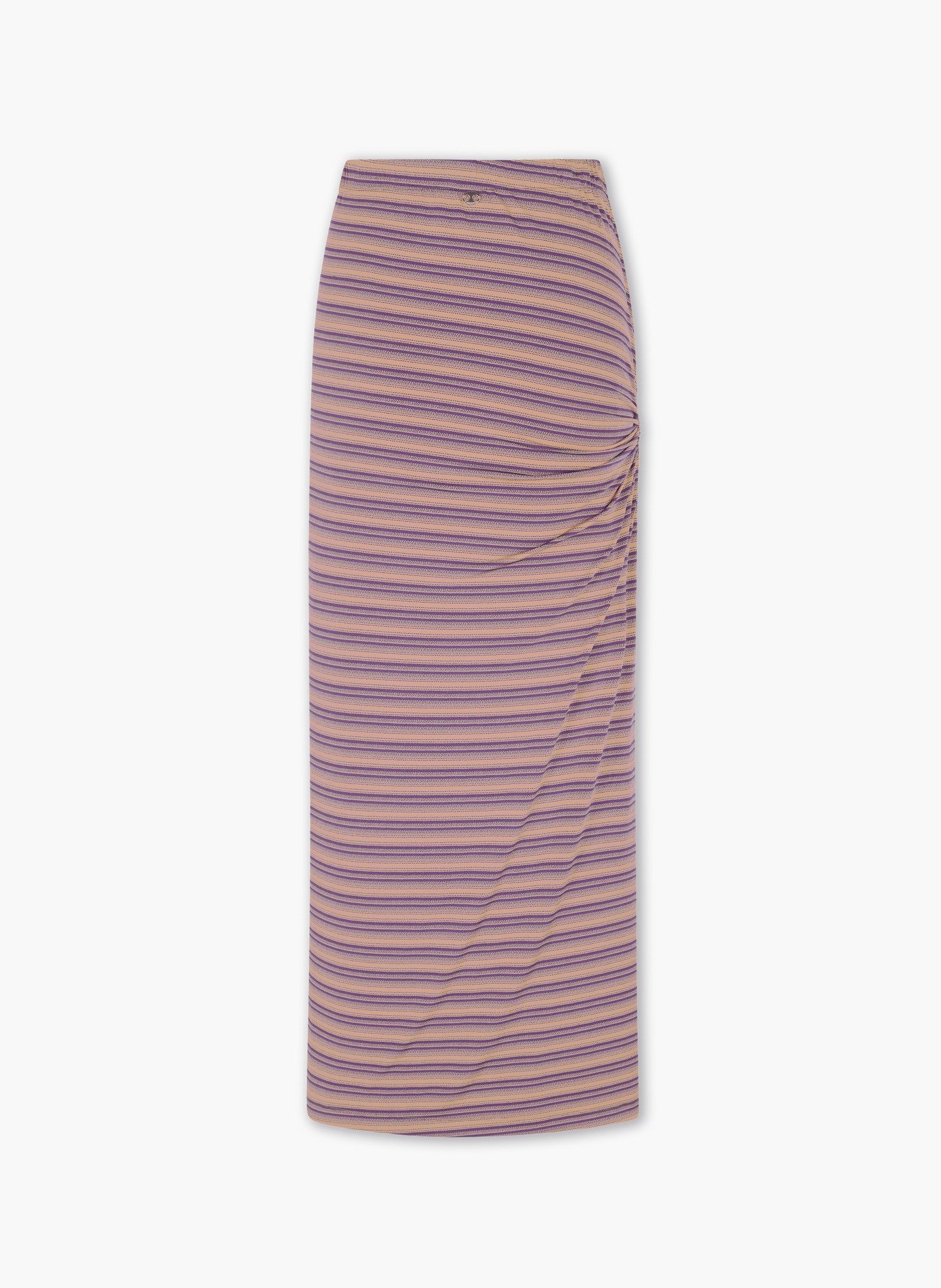 Longue jupe piercing en jersey viscose rayé RABANNE Violet