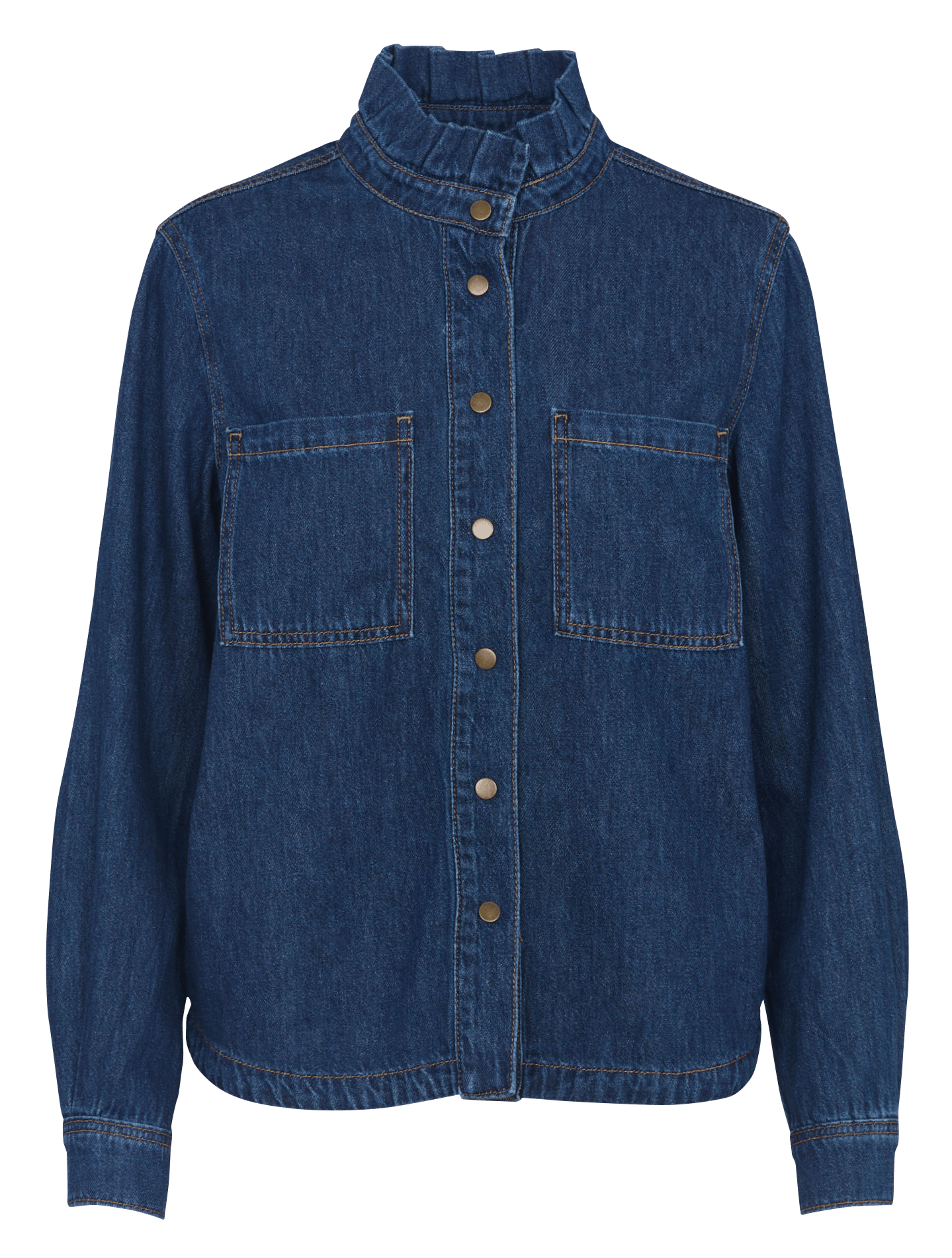 Chemise droite col rond en coton denise MAISON 123 Bleu