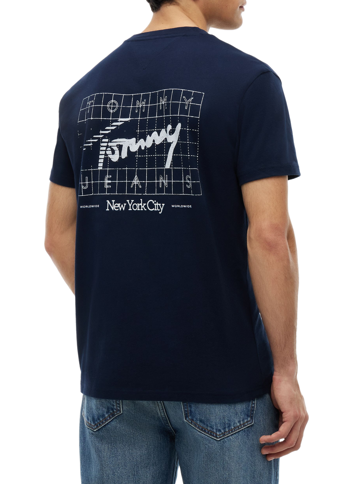 Spot-print cotton T-shirt TOMMY HILFIGER Blue