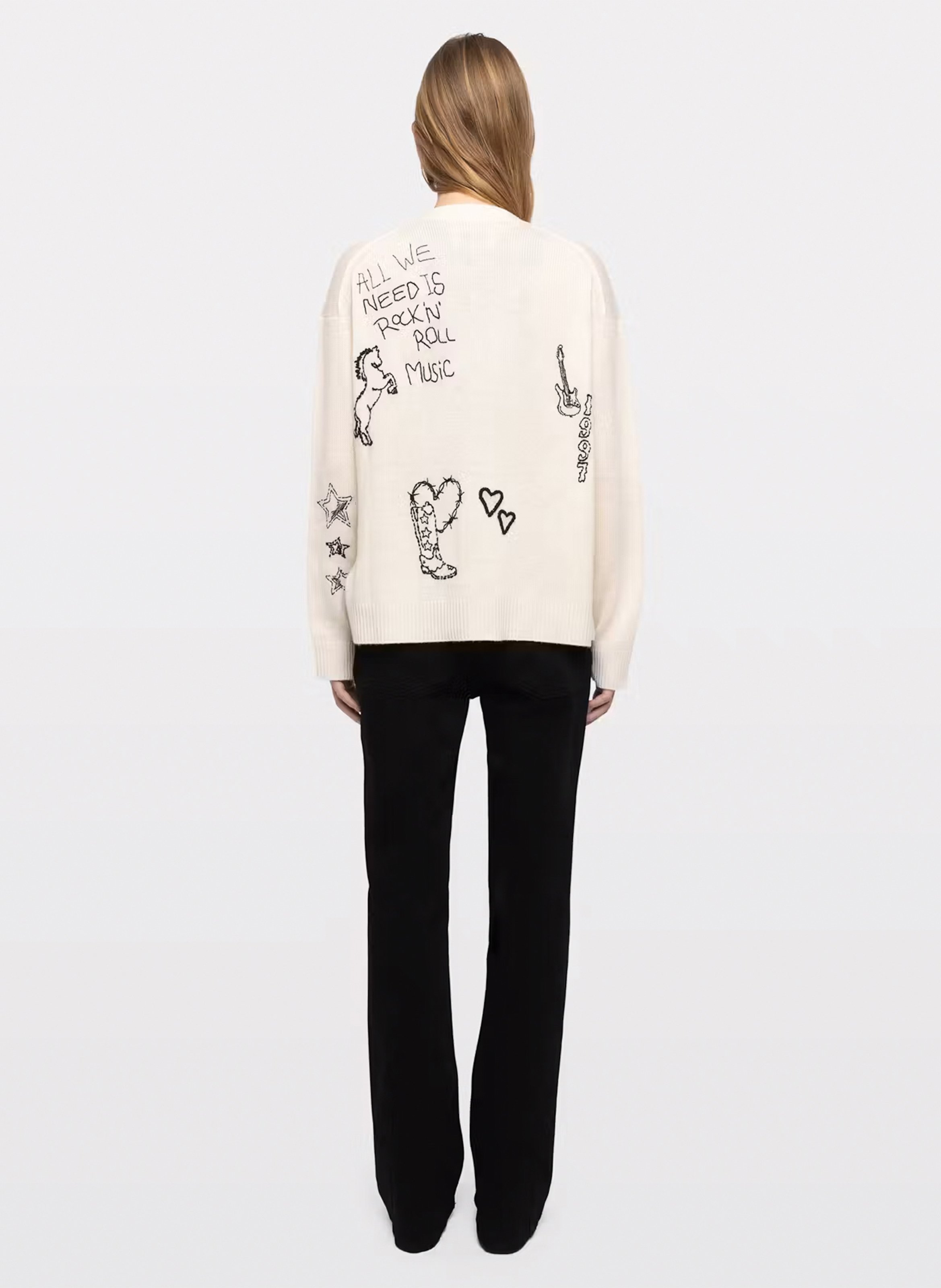 Cardigan ample à motifs brodés en cachemire mirkaz ZADIG&VOLTAIRE Beige