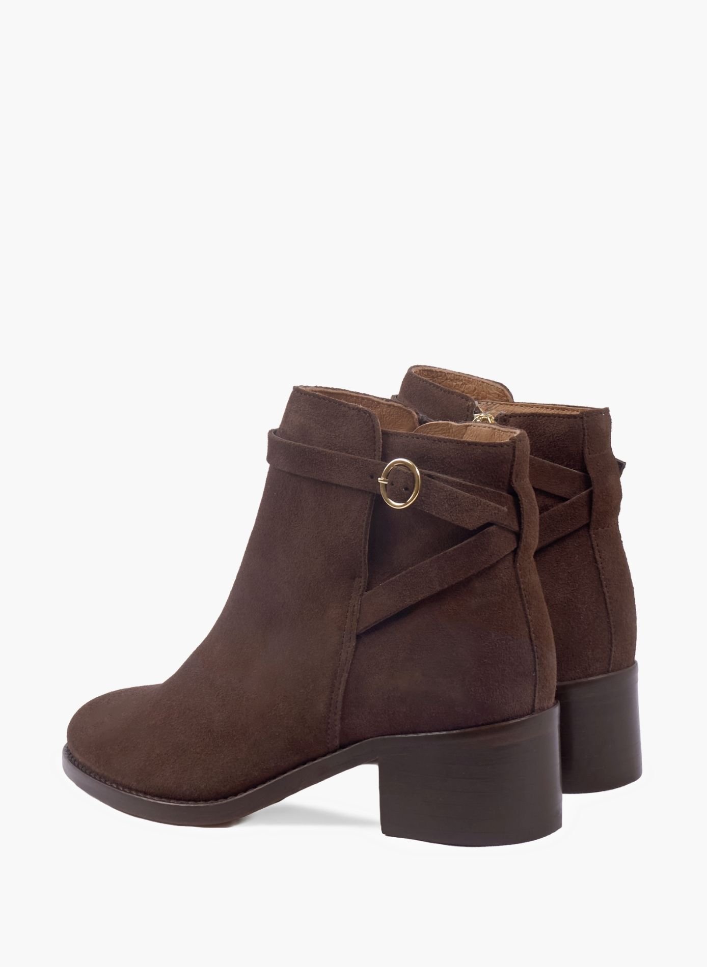 Bottines cavalières cuir daim JULES & JENN Marron