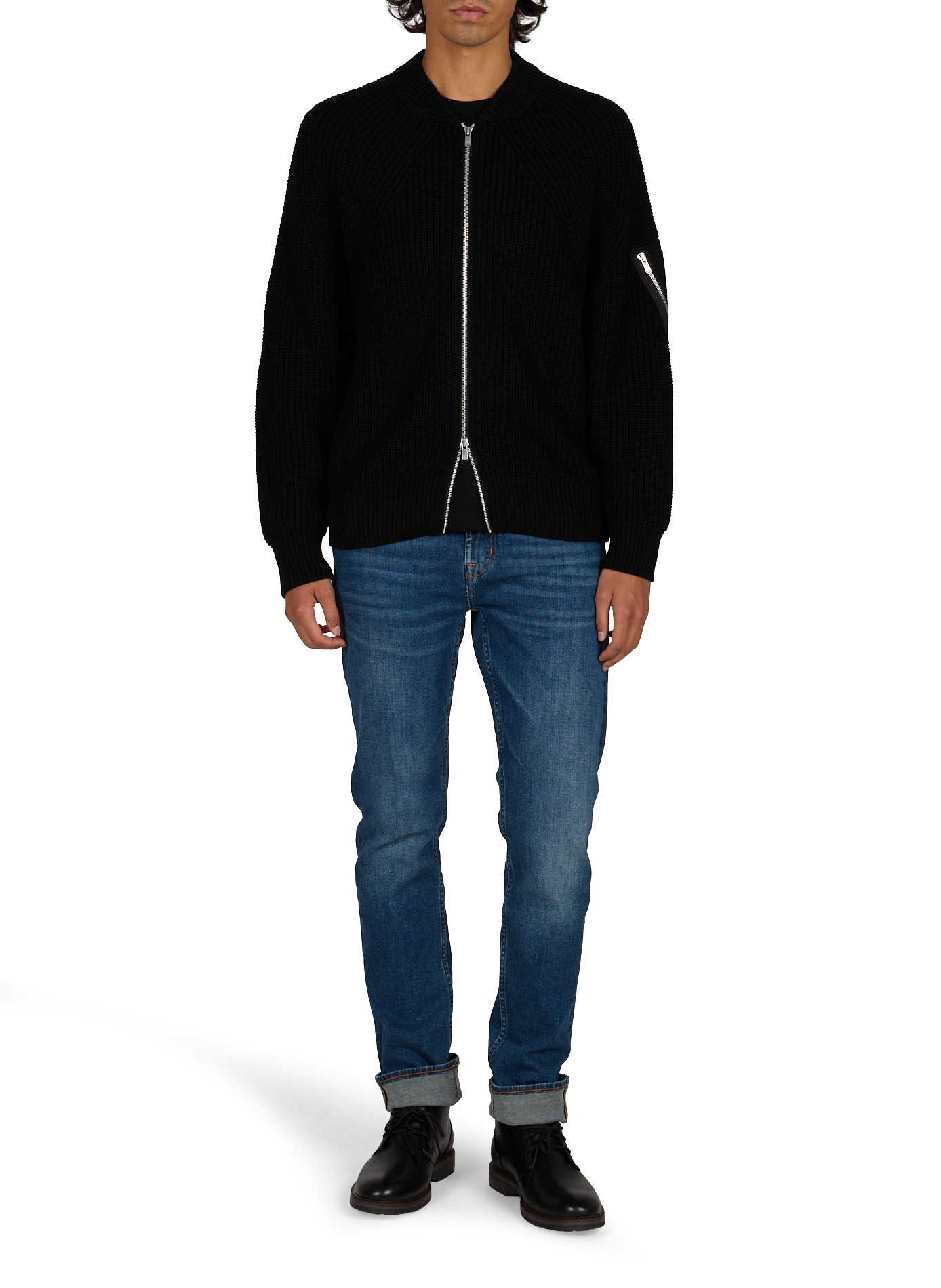 Pull droit en grosses mailles de laine COMME DES GARCONS HOMME Noir