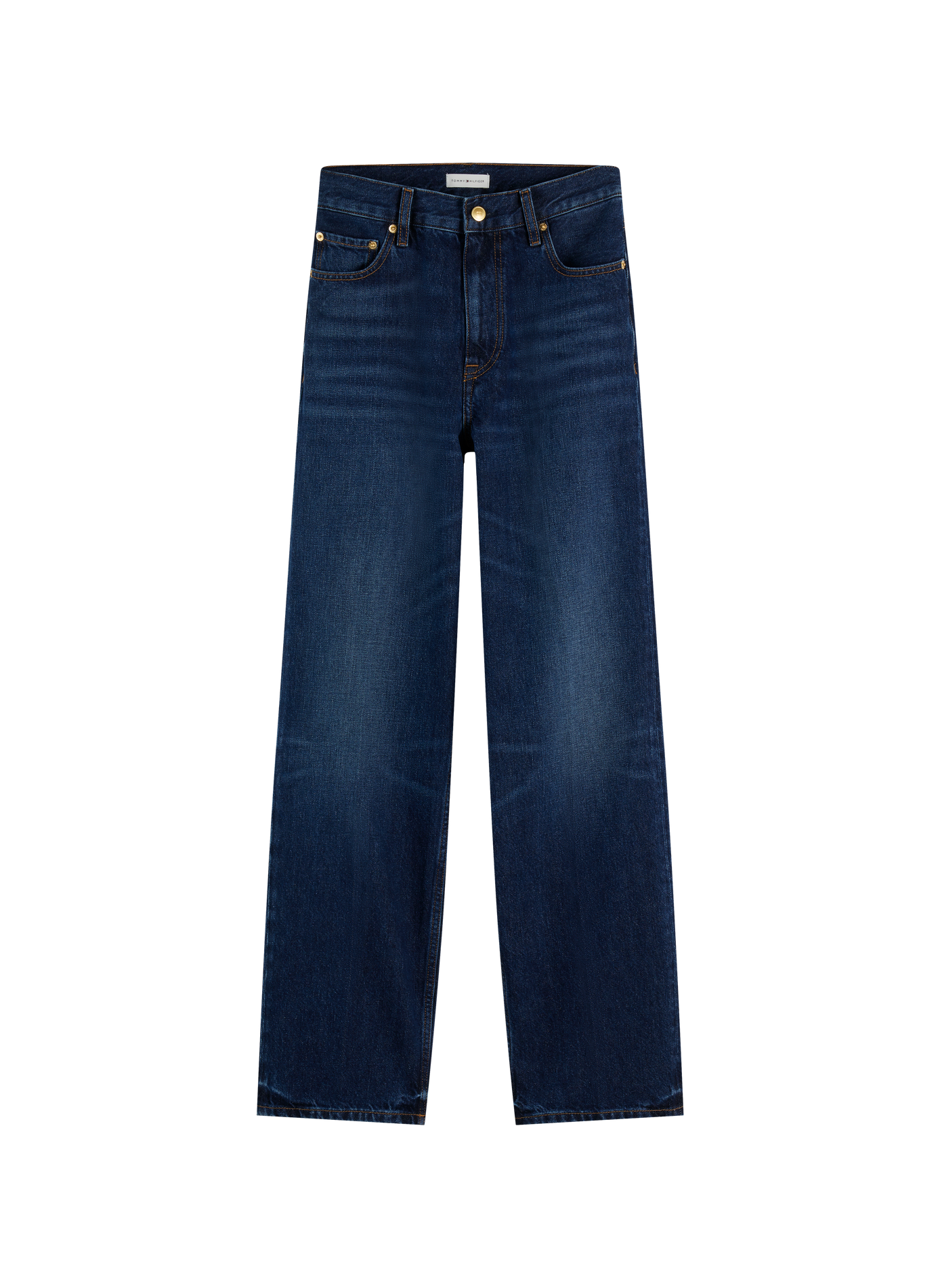 Jean taille haute droit uni TOMMY HILFIGER Bleu
