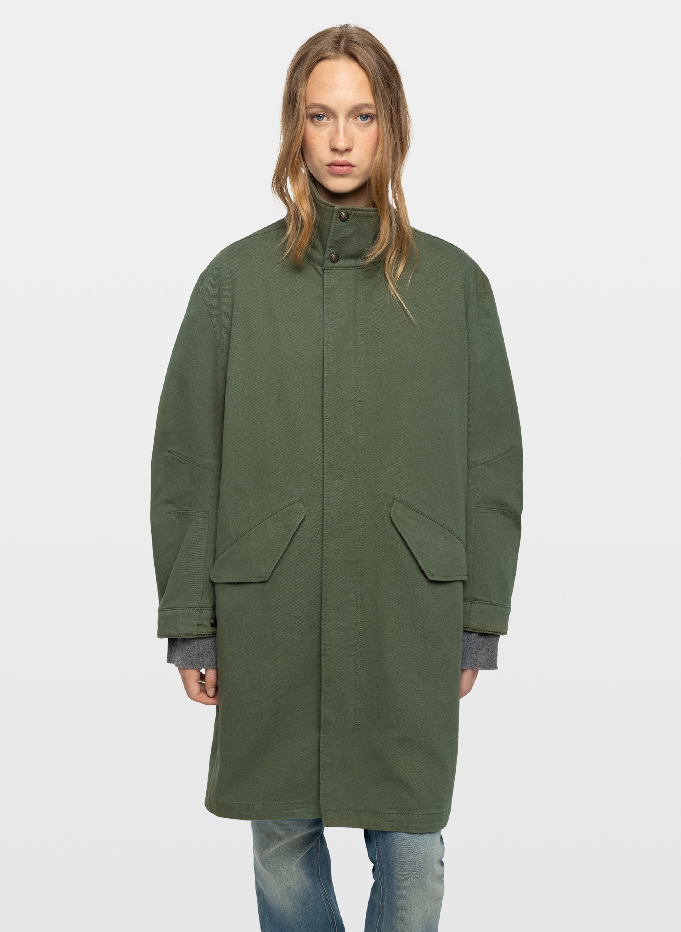 Manteau col montant boutonné uni kadri ZADIG&VOLTAIRE Vert