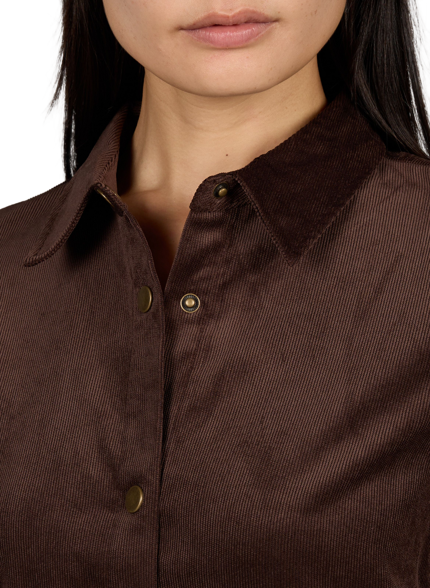 Buttoned Corduroy Dress VILA Brown