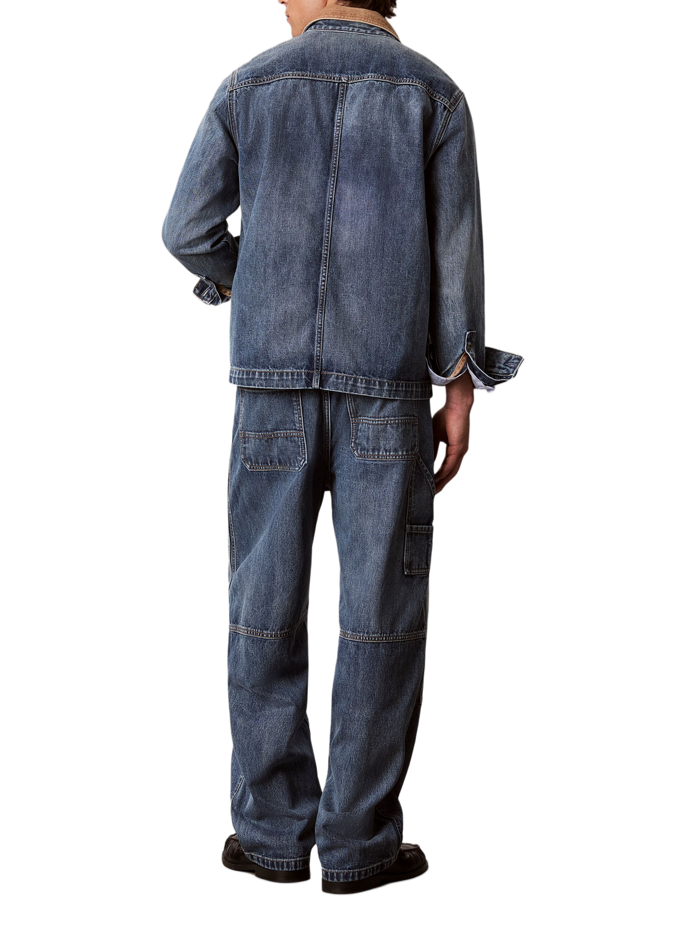 Jean large cargo en denim de coton CALVIN KLEIN Blau