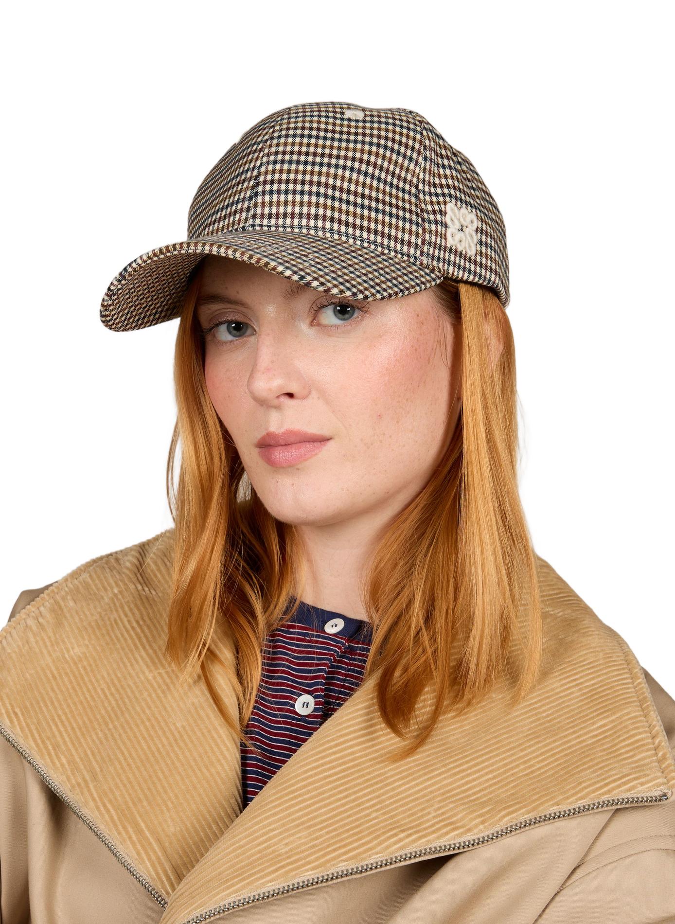 Hoed met pied-de-poule patroon SUNCOO Beige