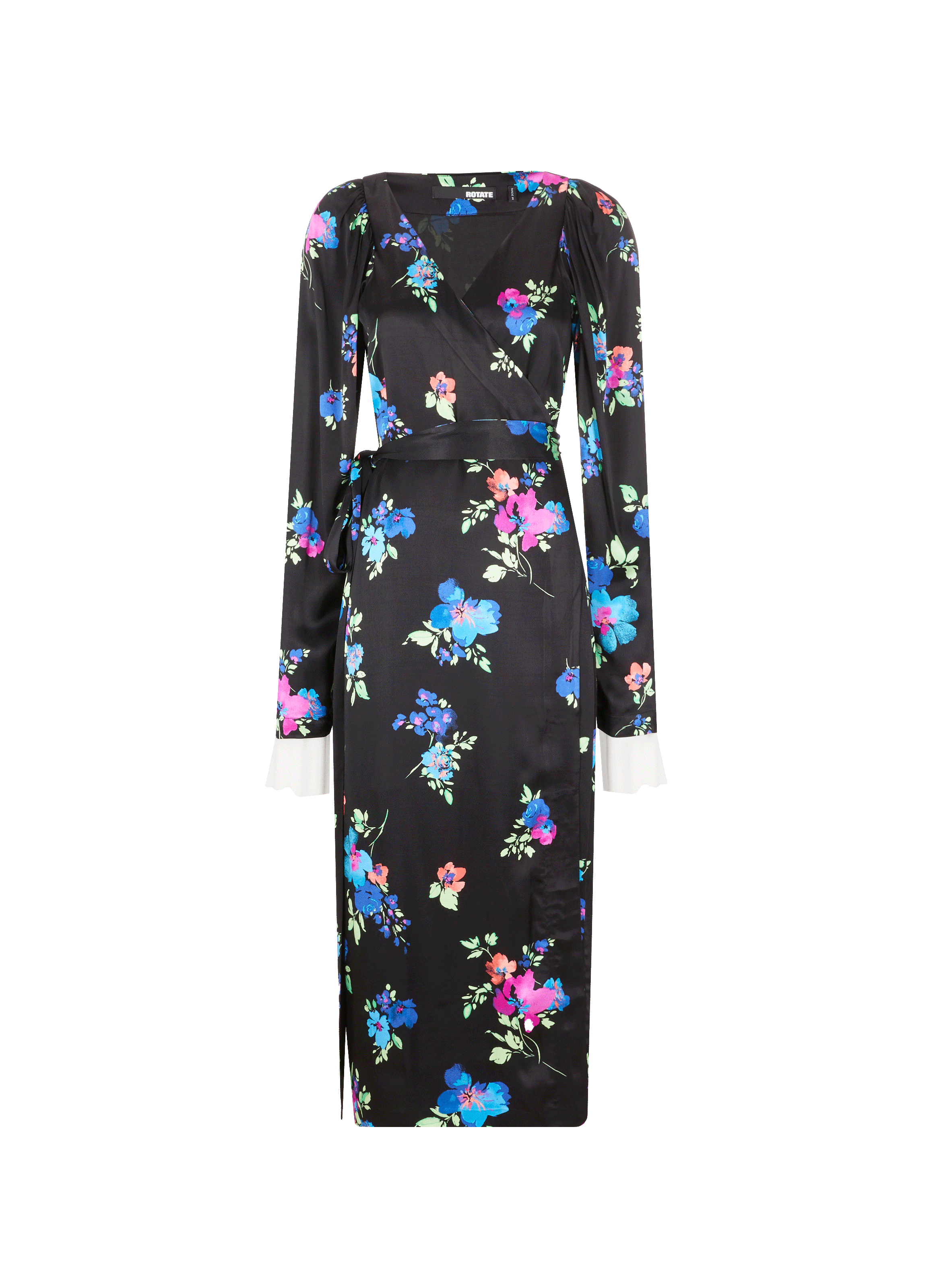 Robe satinée à imprimé floral