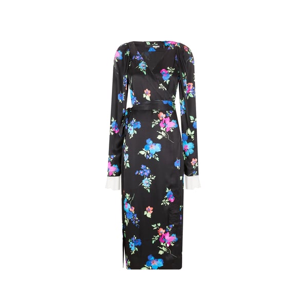 Robe satinée à imprimé floral