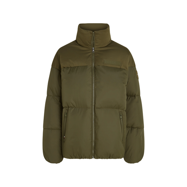 Tommy Hilfiger Padded Jacket With High Collar In Green