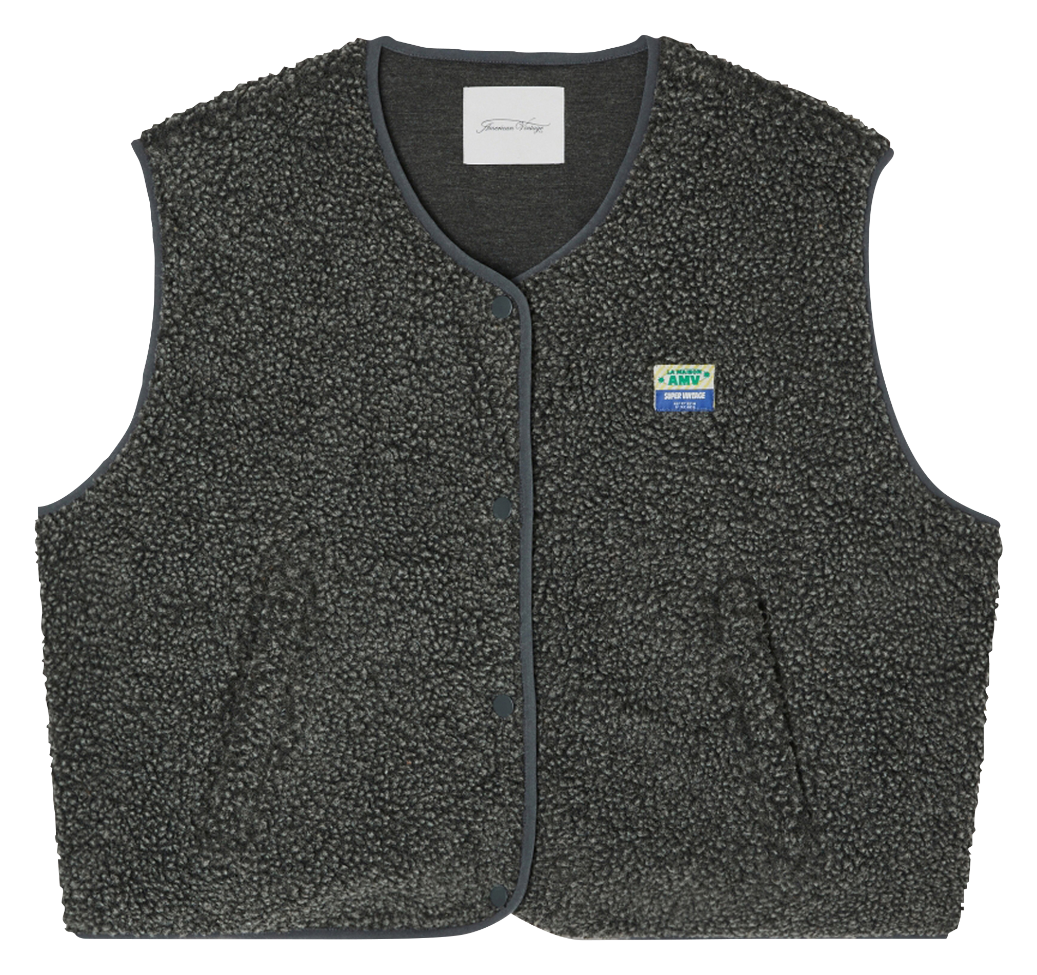 Gilet col rond molletonné sans manches hoktown AMERICAN VINTAGE Gris