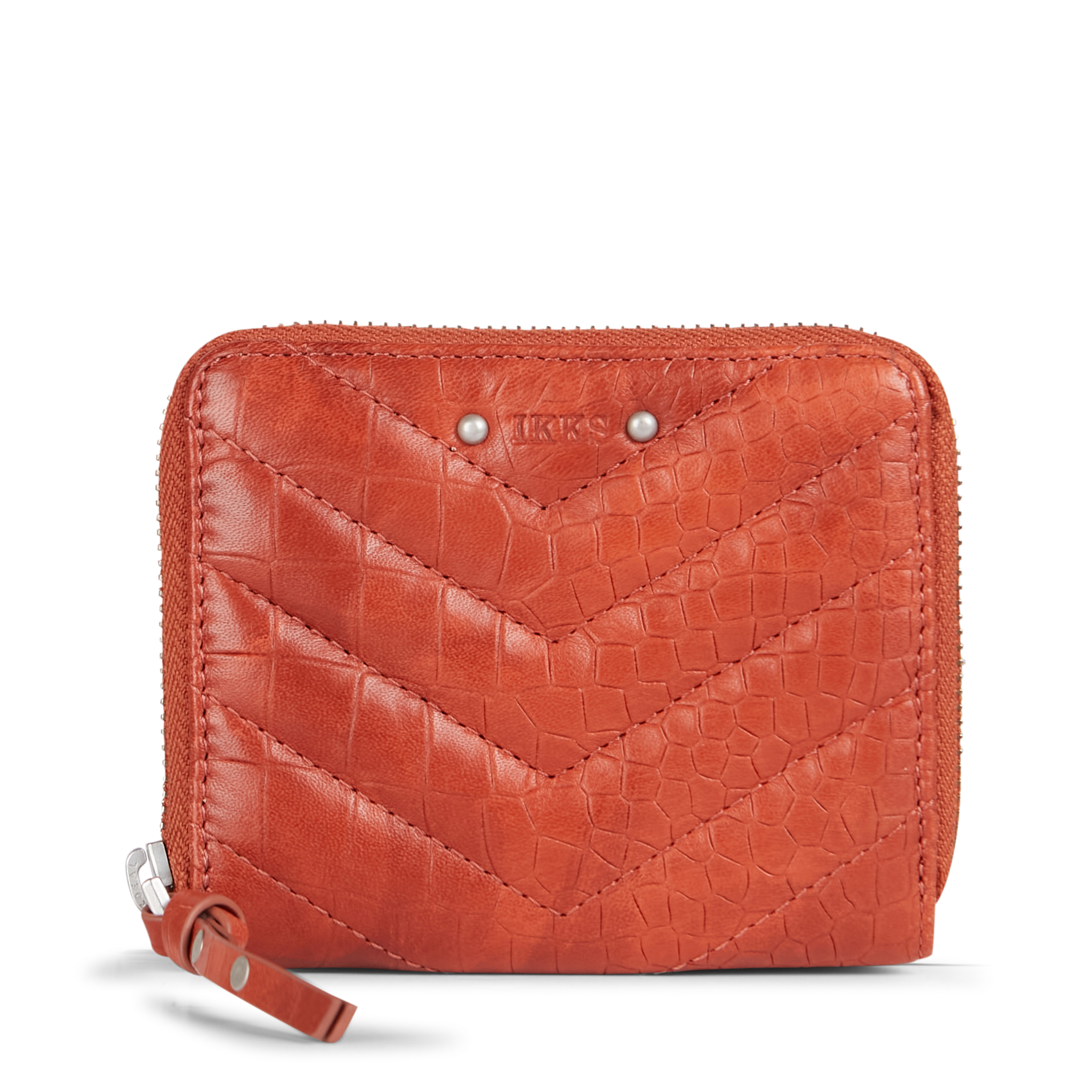 Portefeuille zippée en cuir d'agneau