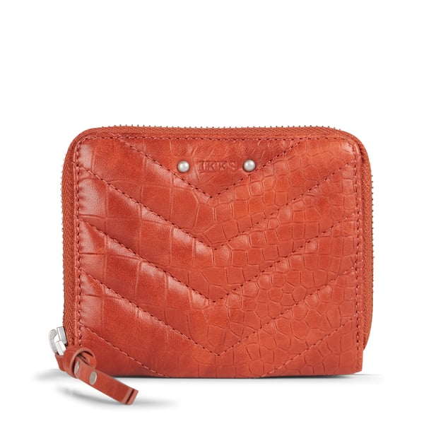 Portefeuille zippée en cuir d'agneau