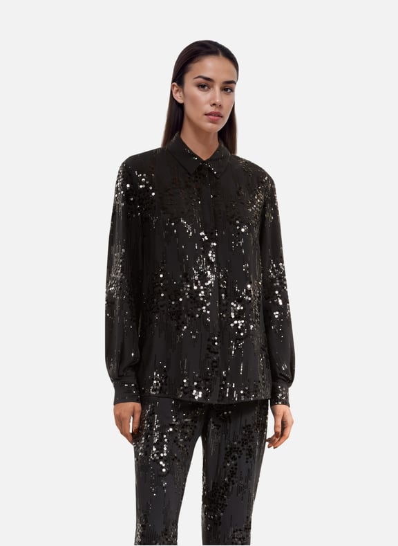 Chemise à sequins Noir by THE KOOPLES THE KOOPLES Chemise à sequins Noir