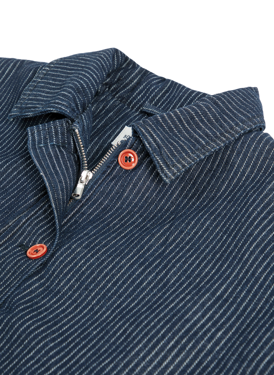 Veste bomber en jean à rayures BOBO CHOSES Bleu