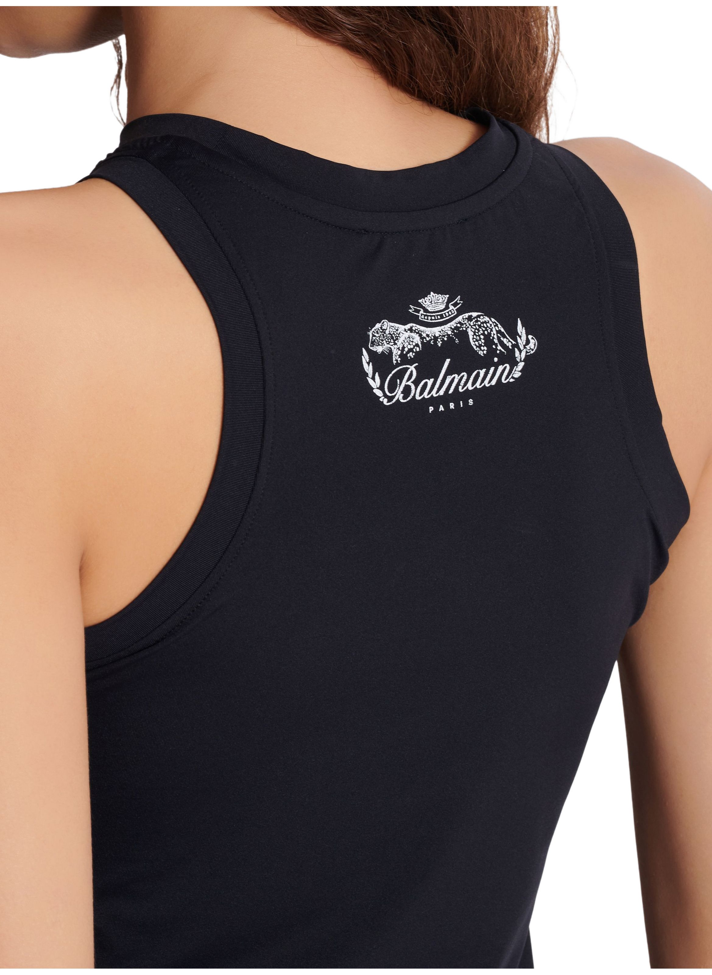 Débardeur imprimé léopard BALMAIN Noir