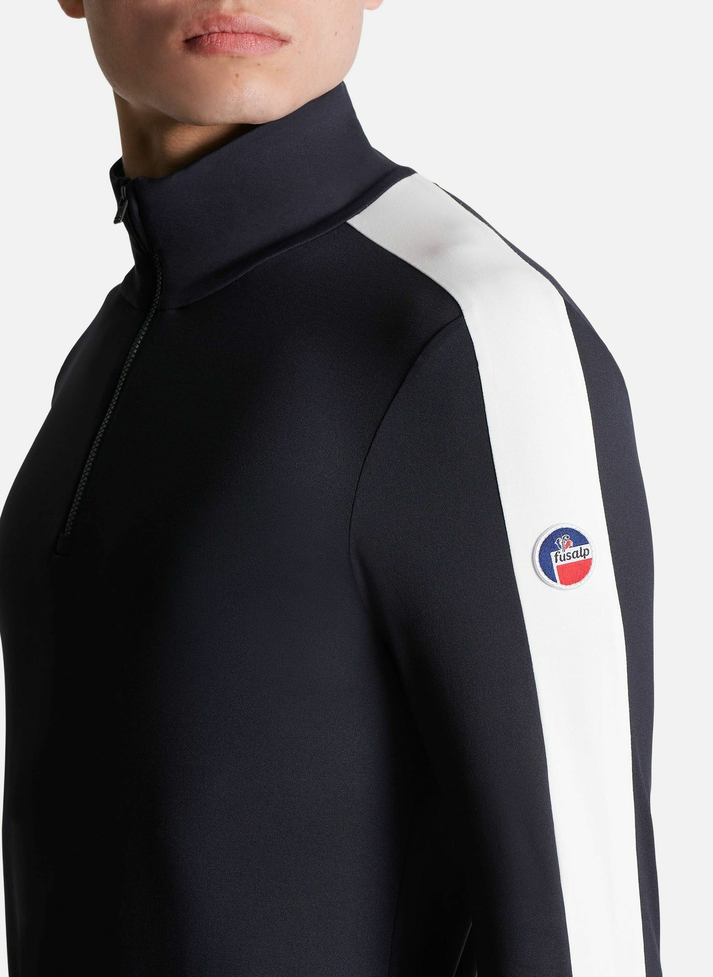 Sous pull de ski alpille col montant coupe ajustée Noir