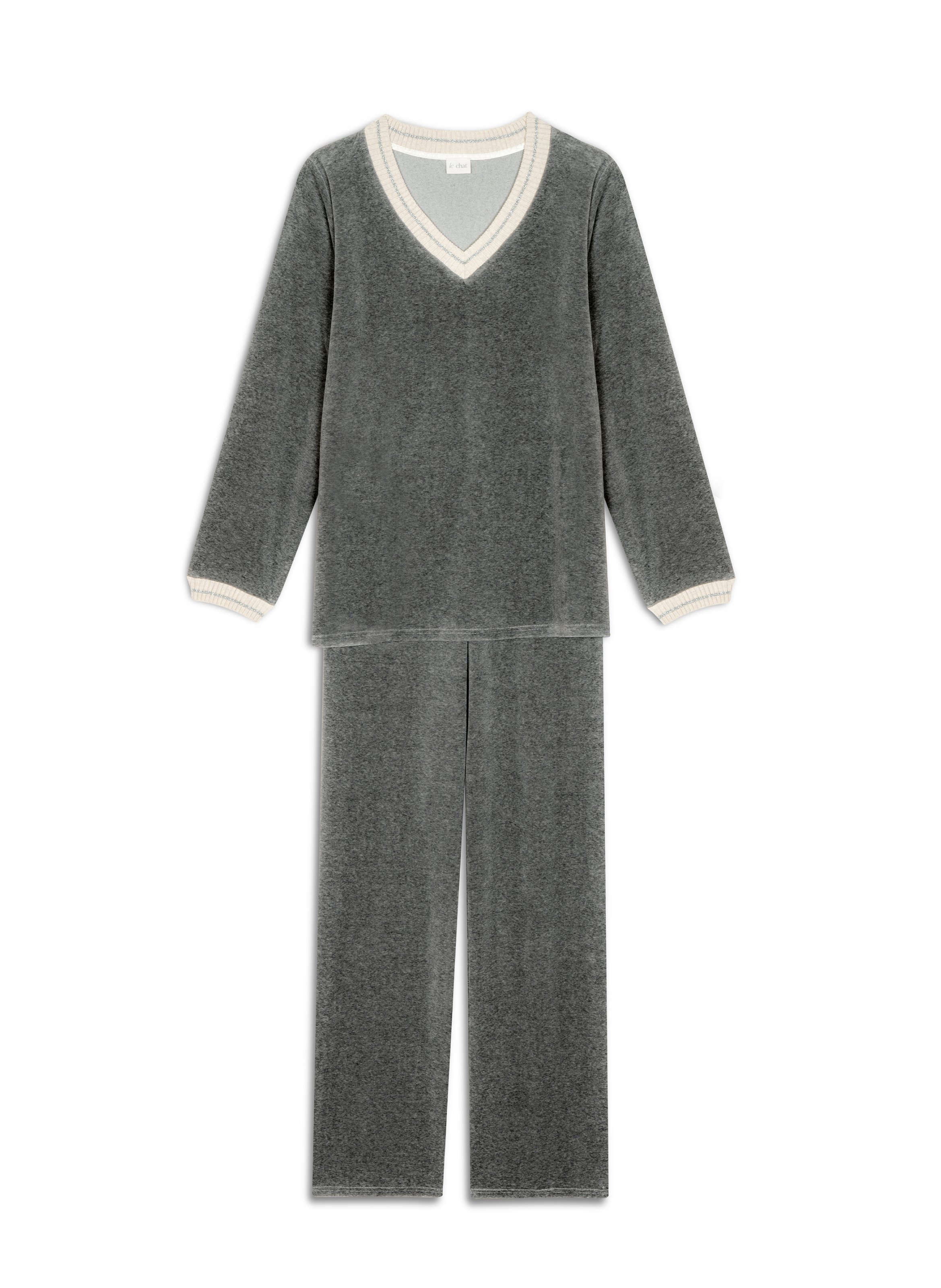 Ensemble homewear en velours country 122 LE CHAT Gris