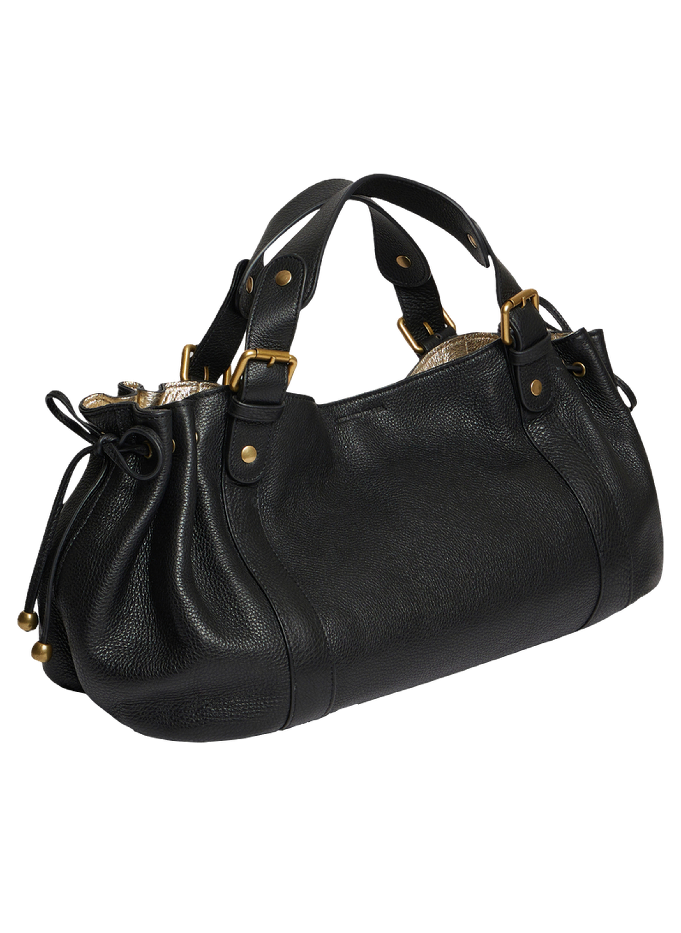 Sac à main en cuir grainé intérieur métallisé - 24h GERARD DAREL Doré