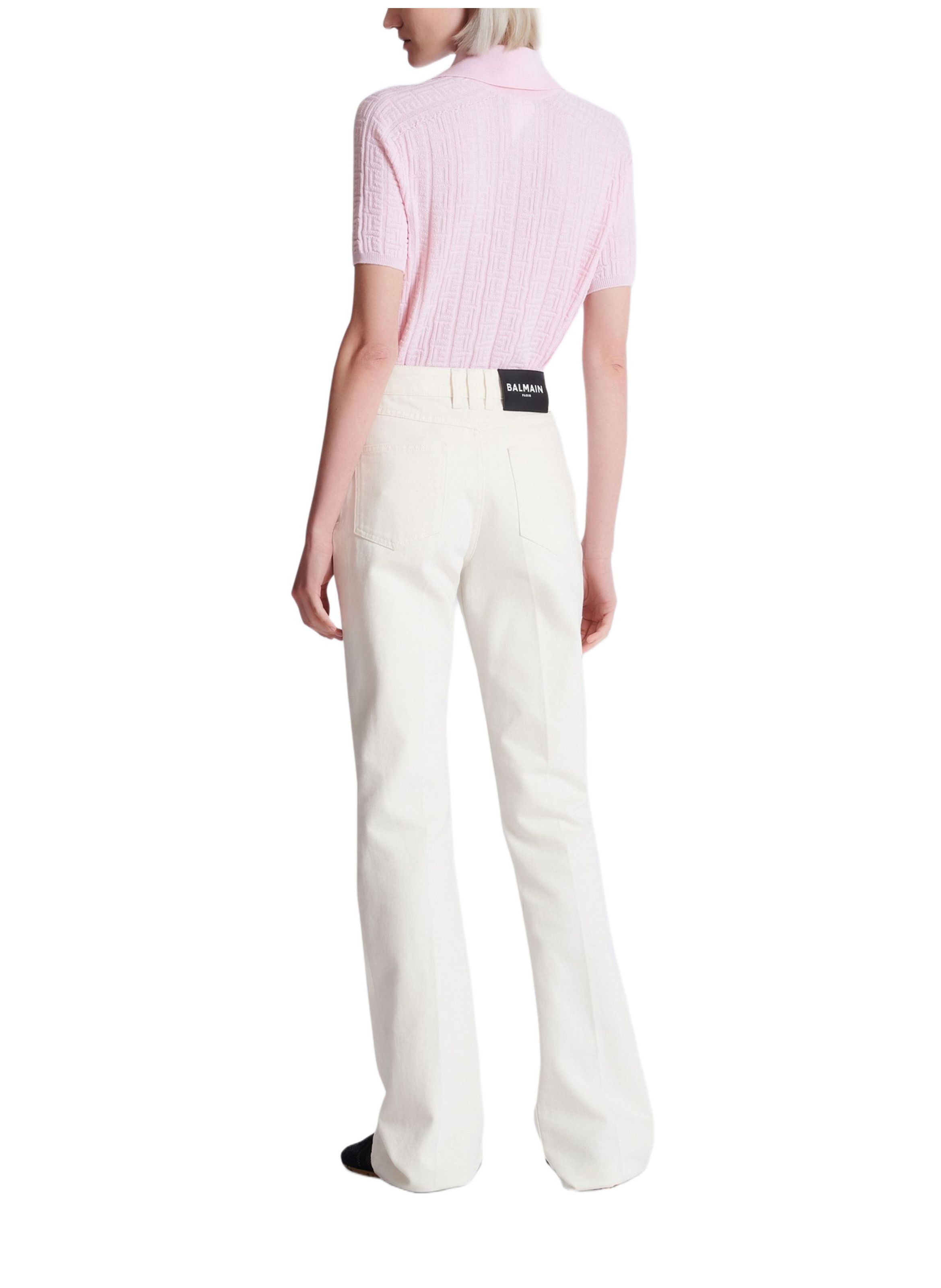 Pantalon droit en denim Blanc