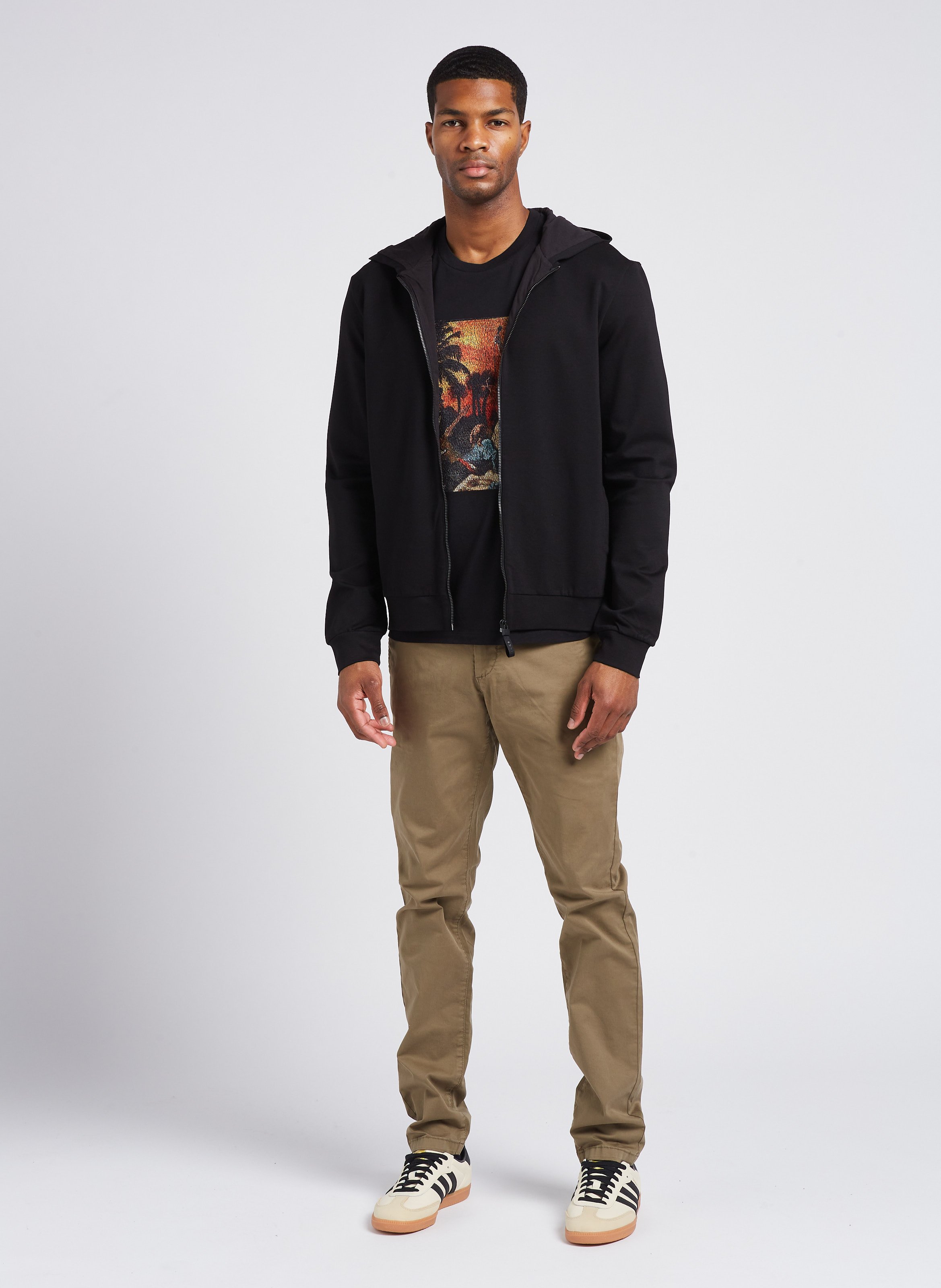 Chino slim fit en coton mélangé IKKS Kaki