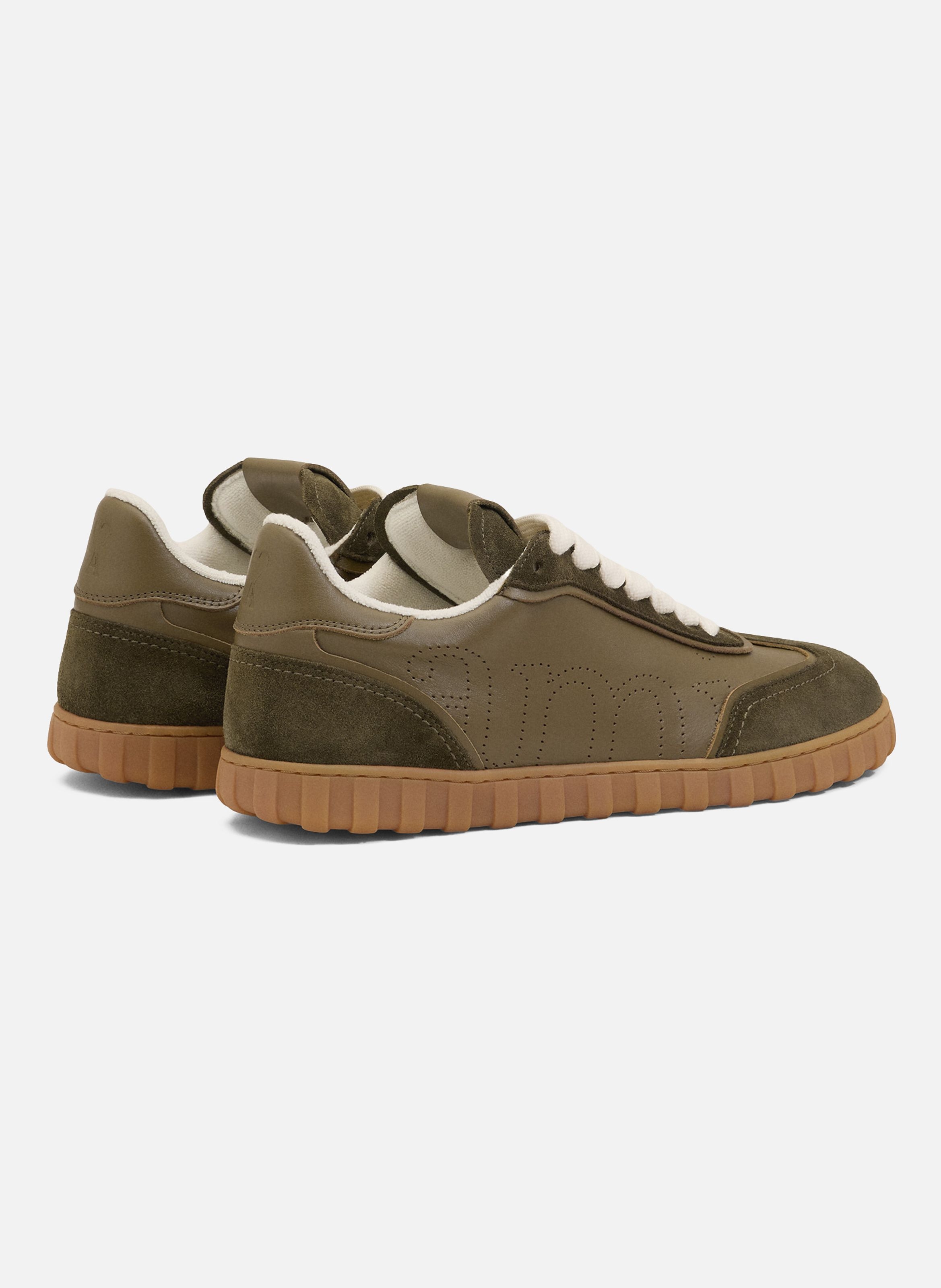Sneakers step unisexes en cuir de vachette AMI PARIS Vert