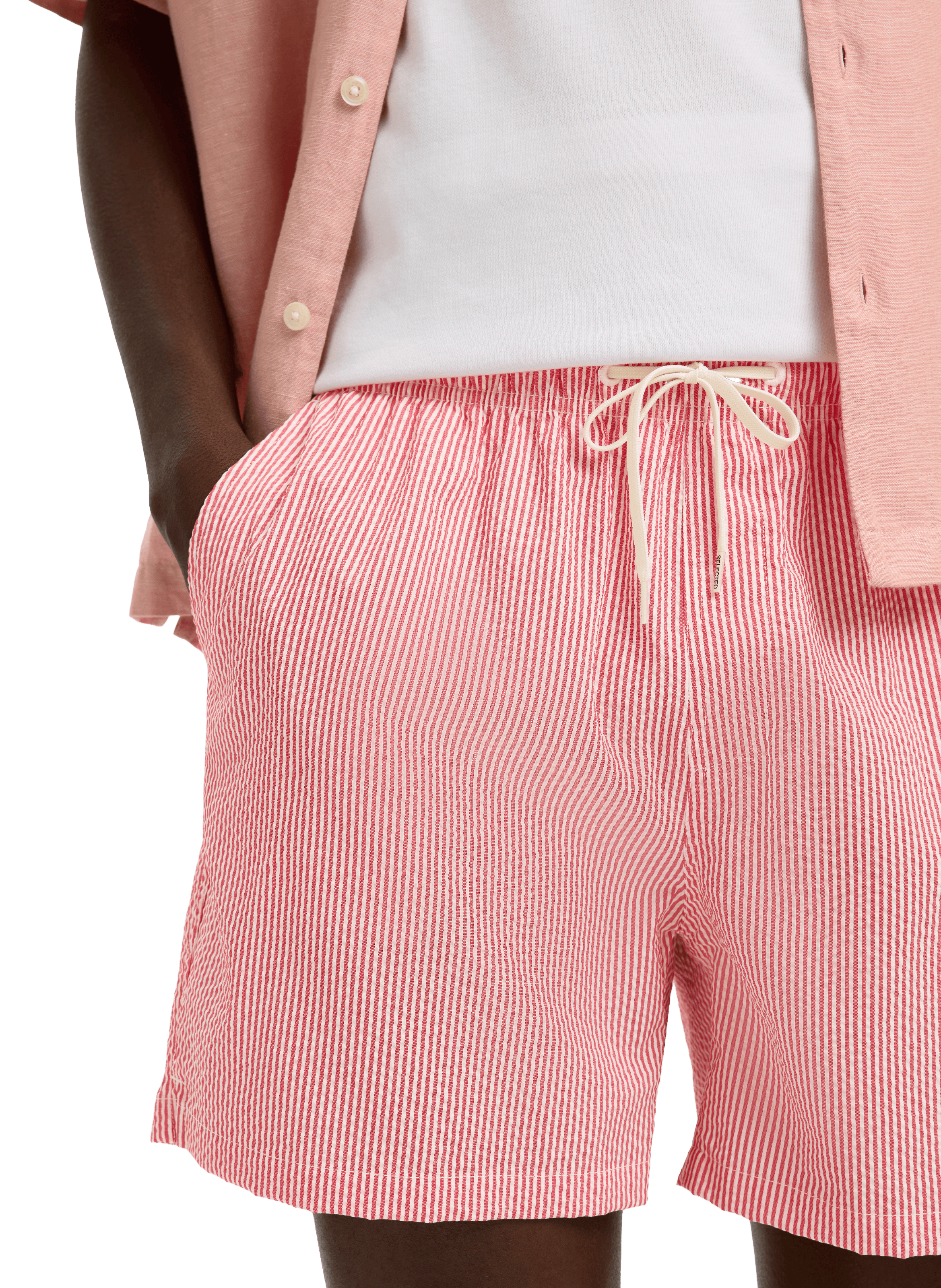 Striped swim shorts SELECTED Pink