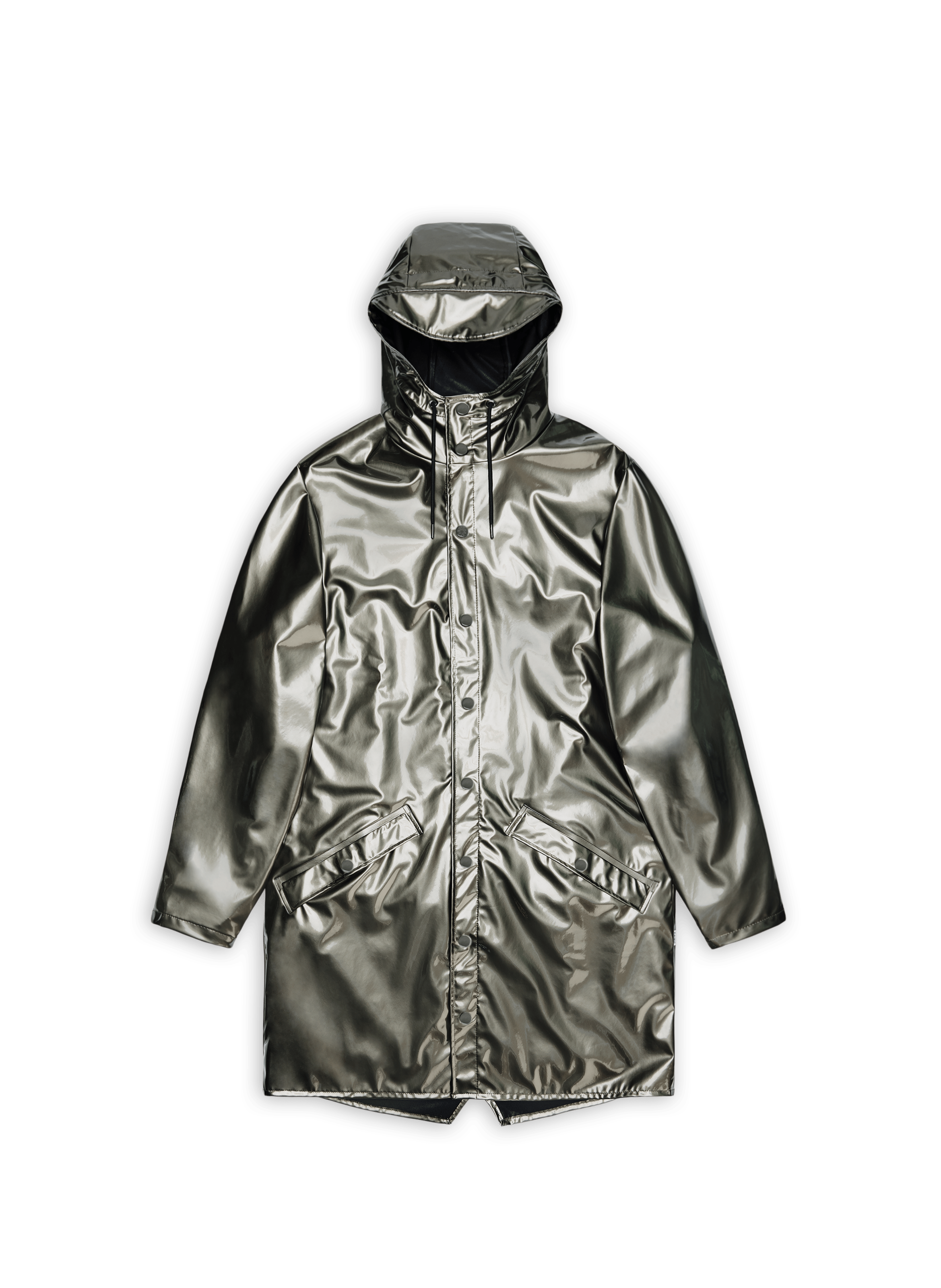 Imperméable métallisé à capuche RAINS Argent