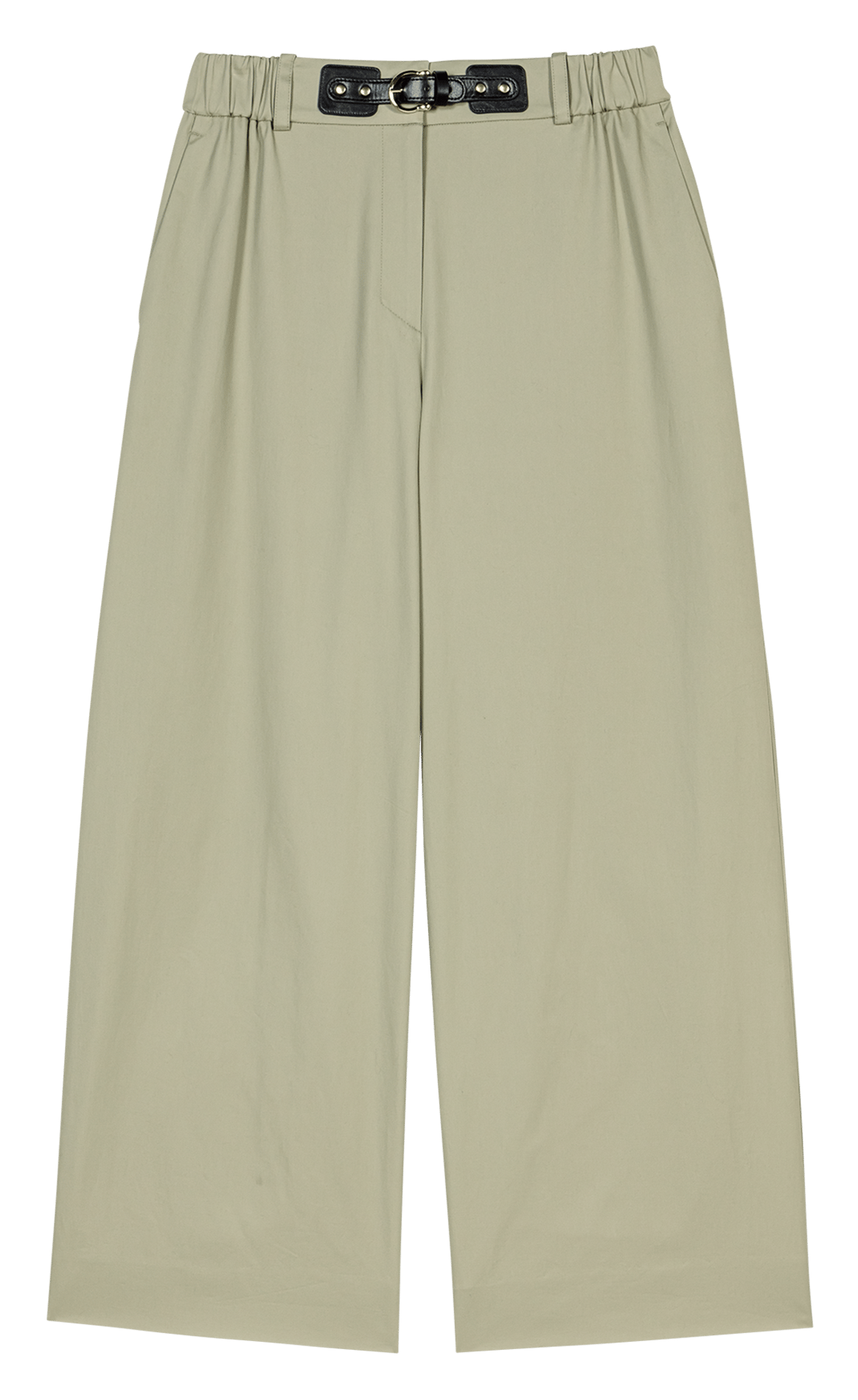 Pantalon large en coton MAJE Kaki