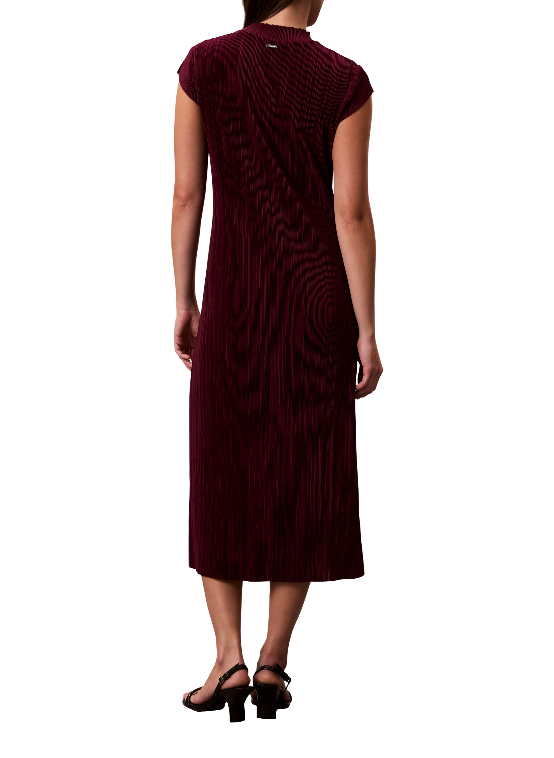 Robe midi manches courtes plissée  CALVIN KLEIN Rose