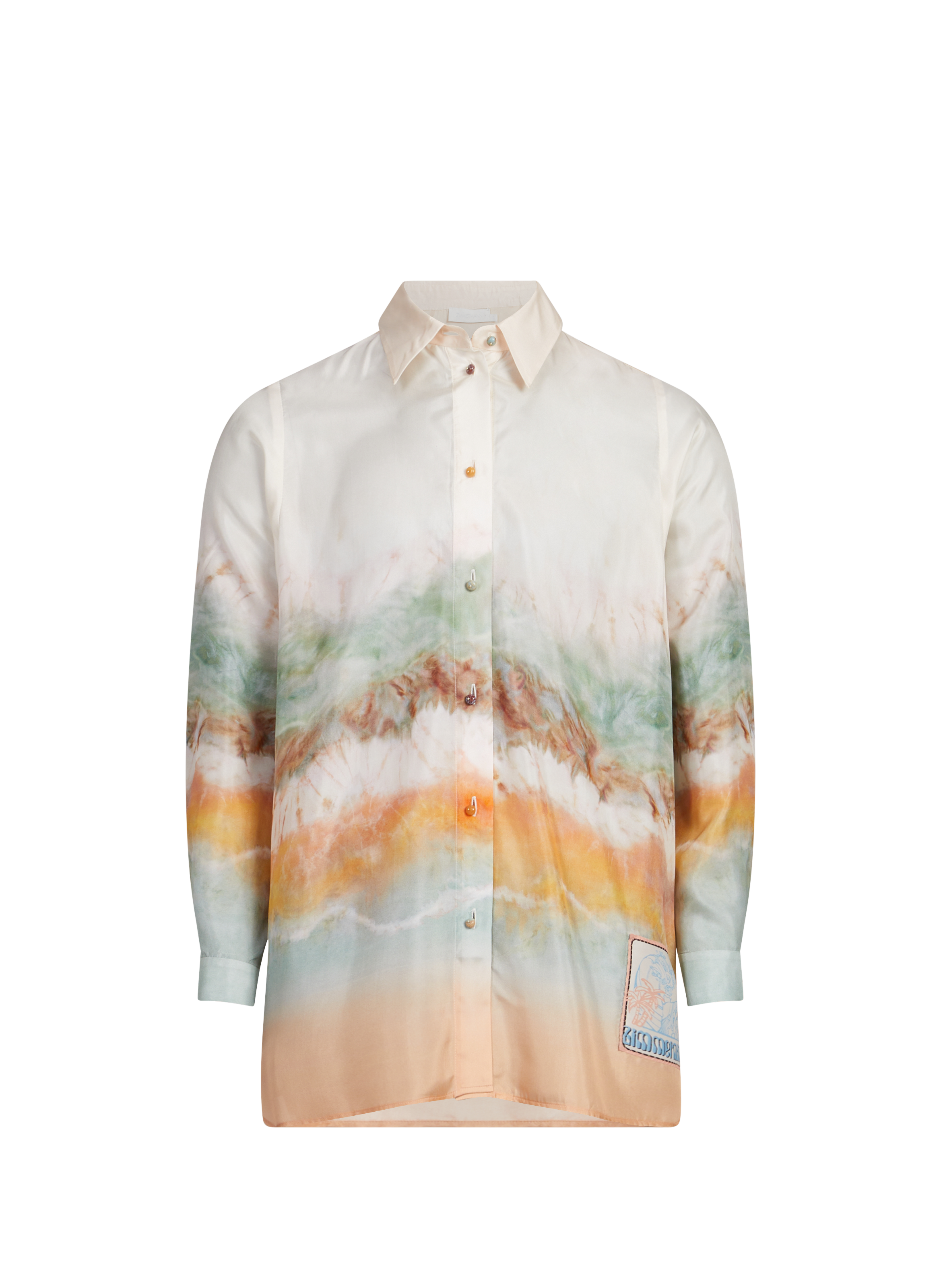 Fluid silk shirt with a classic collar ZIMMERMANN Multicolour