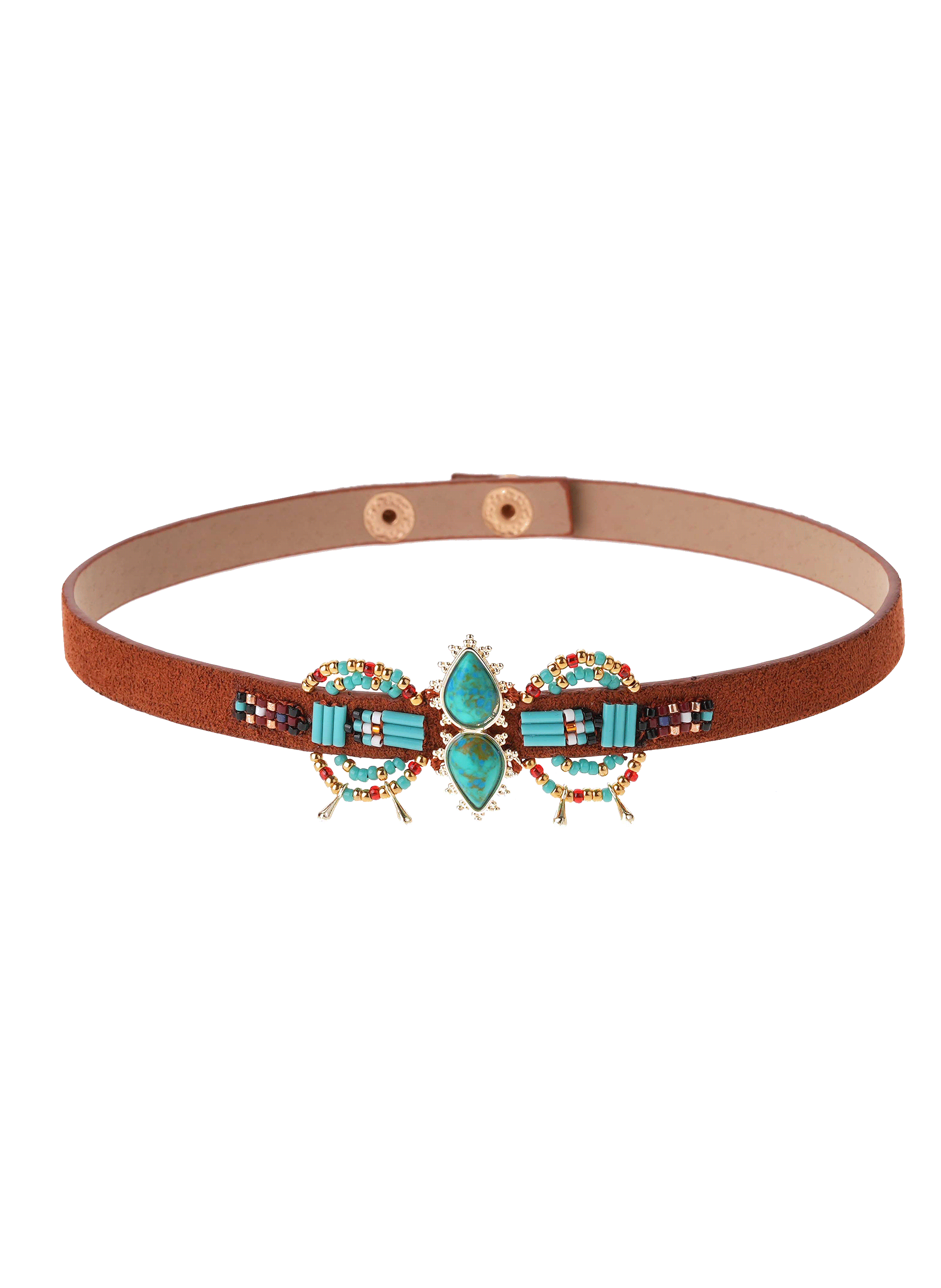 Collier ras de cou daim avec perles nastasia HIPANEMA Bleu