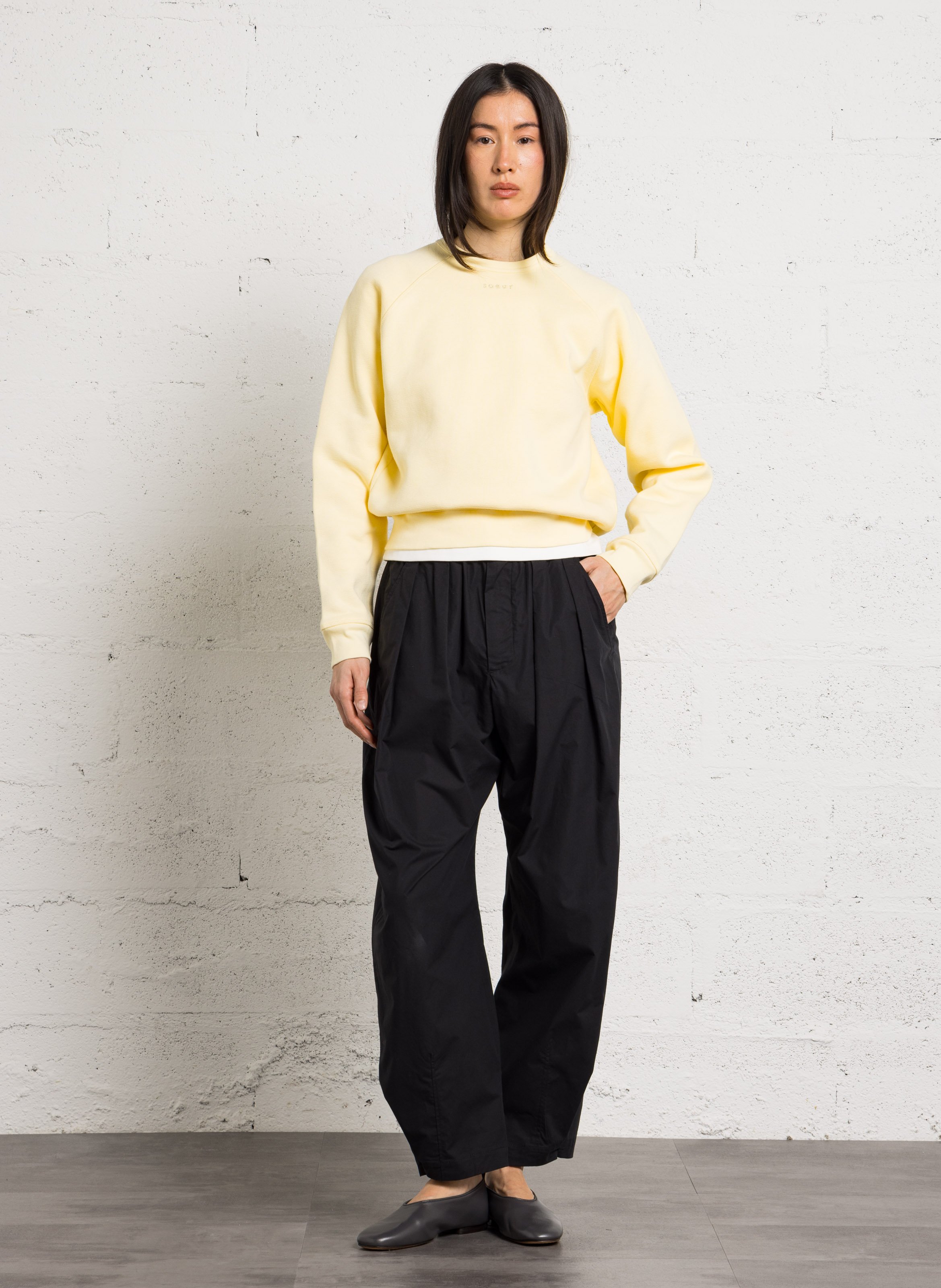 Sweat droit en coton bio artemis SOEUR Jaune